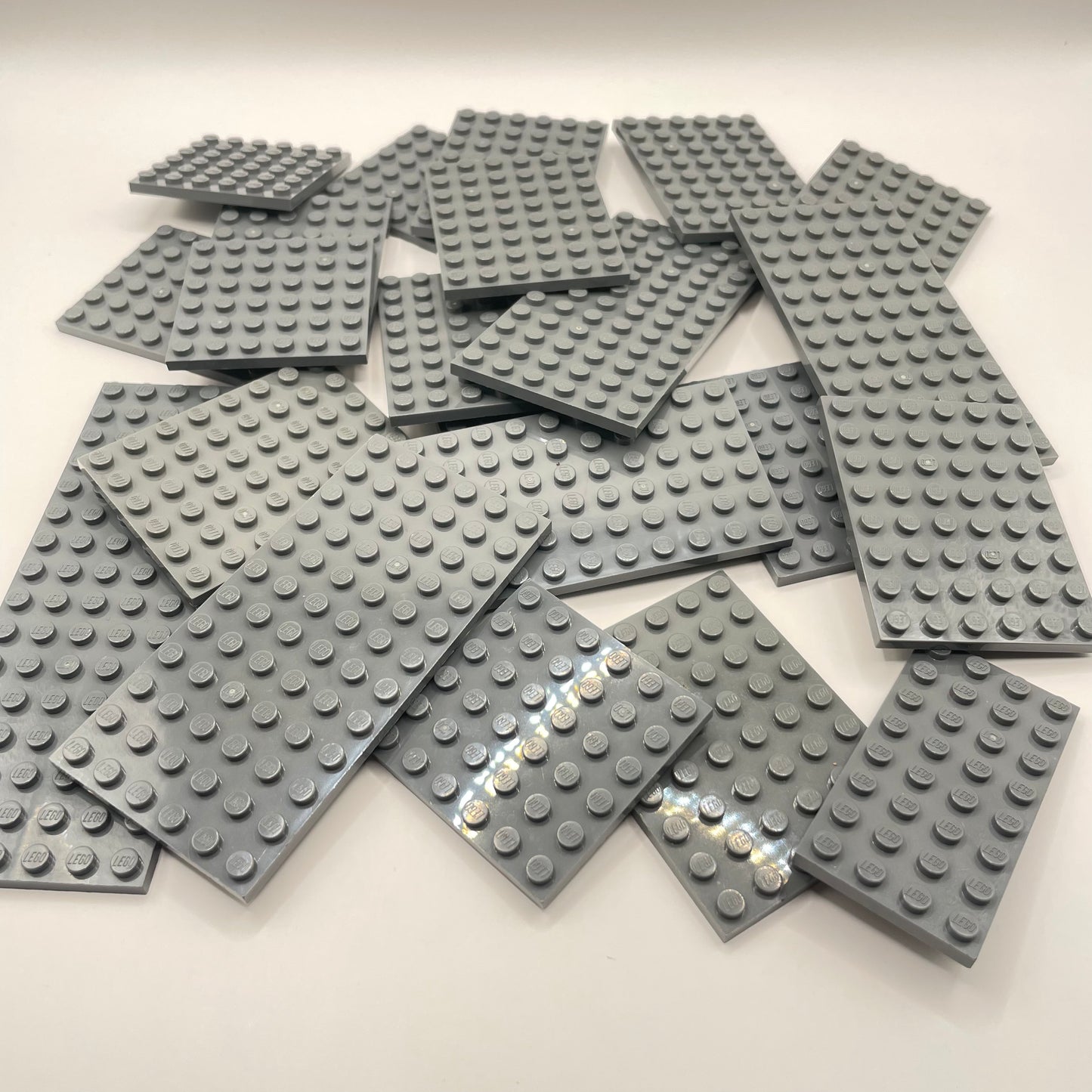 LEGO Medium Plates, Dark Bluish Grey, Approx. 150g