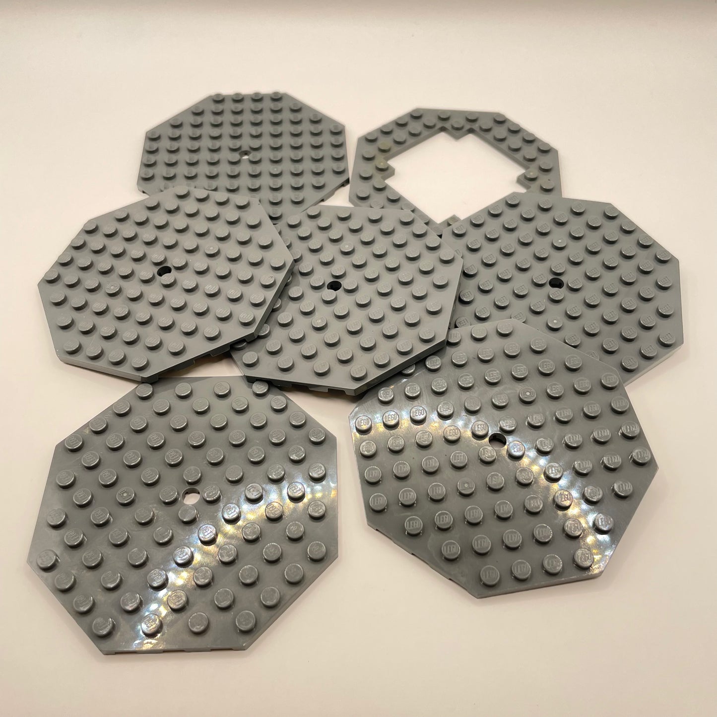 LEGO Octagon Plates, Dark Bluish Grey, 7 Pieces