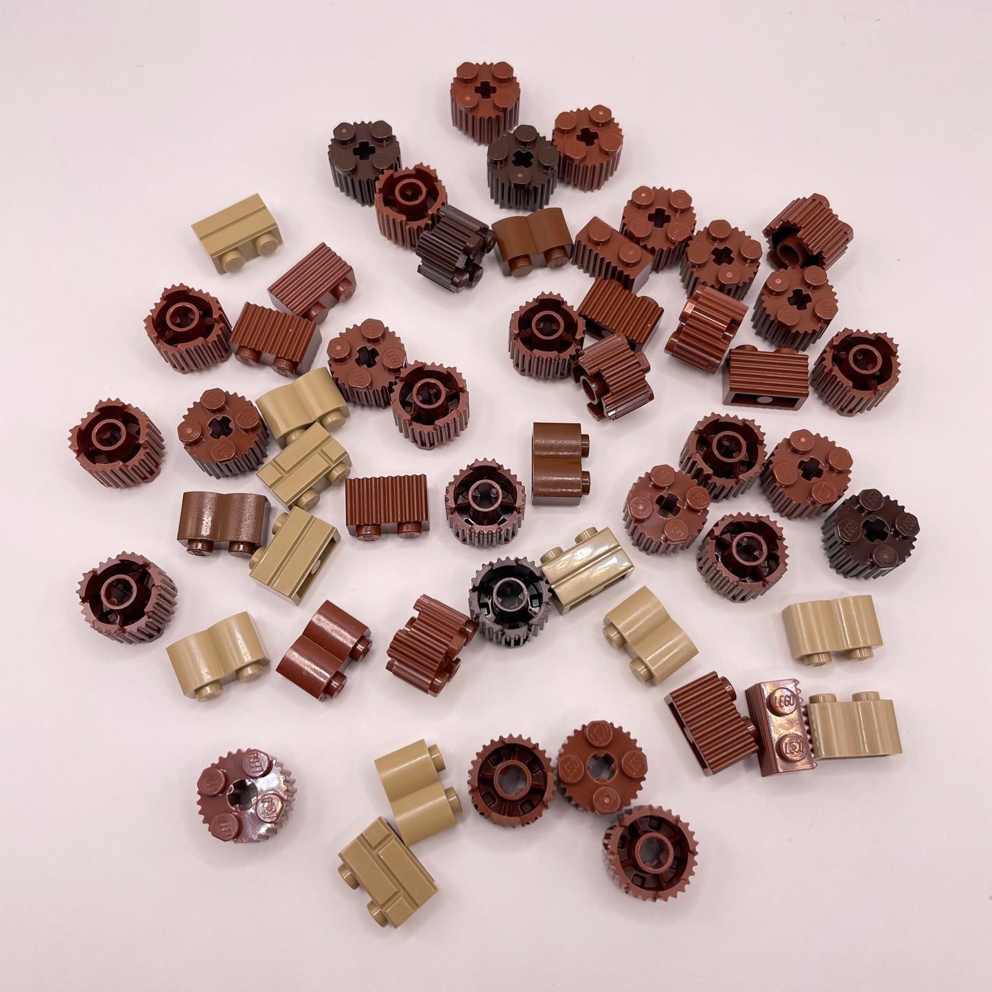 LEGO Textured Bricks, Building, Mixed Browns, 55 Pieces