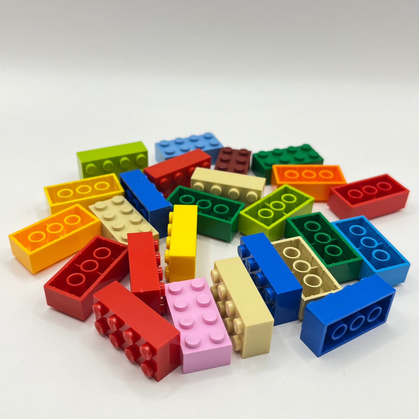 LEGO 2 x 4 Bricks, Mixed Colours, 25 Pieces