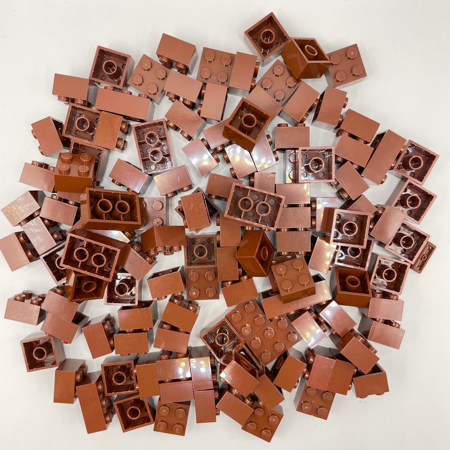 LEGO Bricks 2x Wide, Short Reddish Brown, Approx. 150g