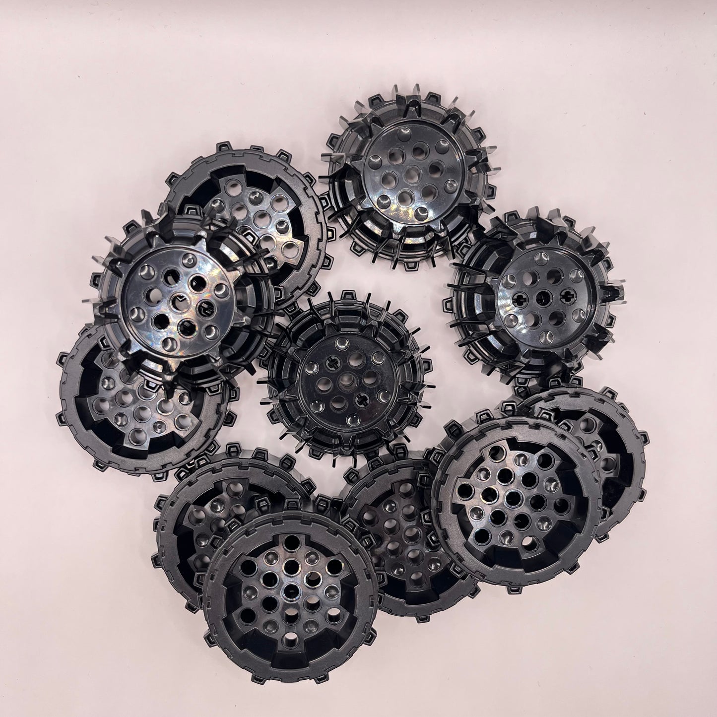 LEGO Wheels with Tread, Black, Vehicle Pieces, 11 Pieces