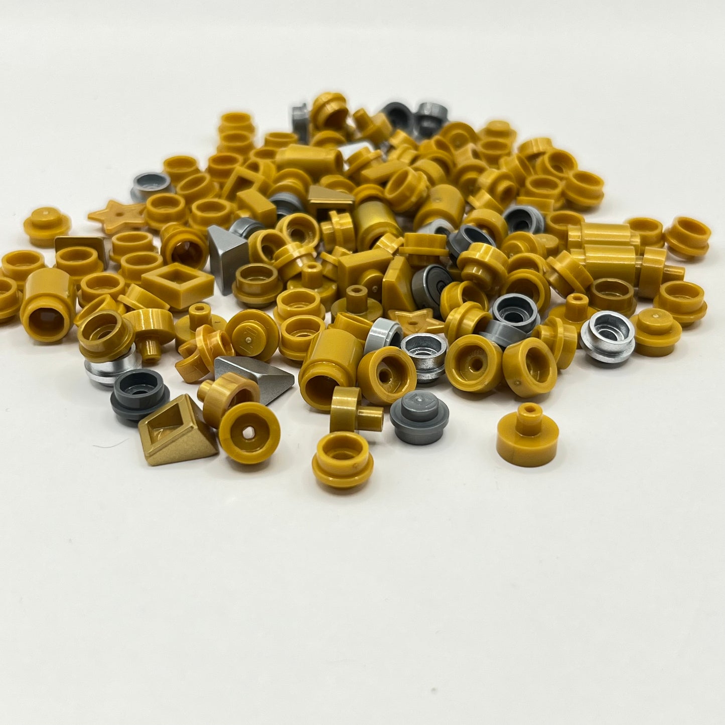 LEGO Greebling, 1x1, Gold, and Silver, Approx. 20g