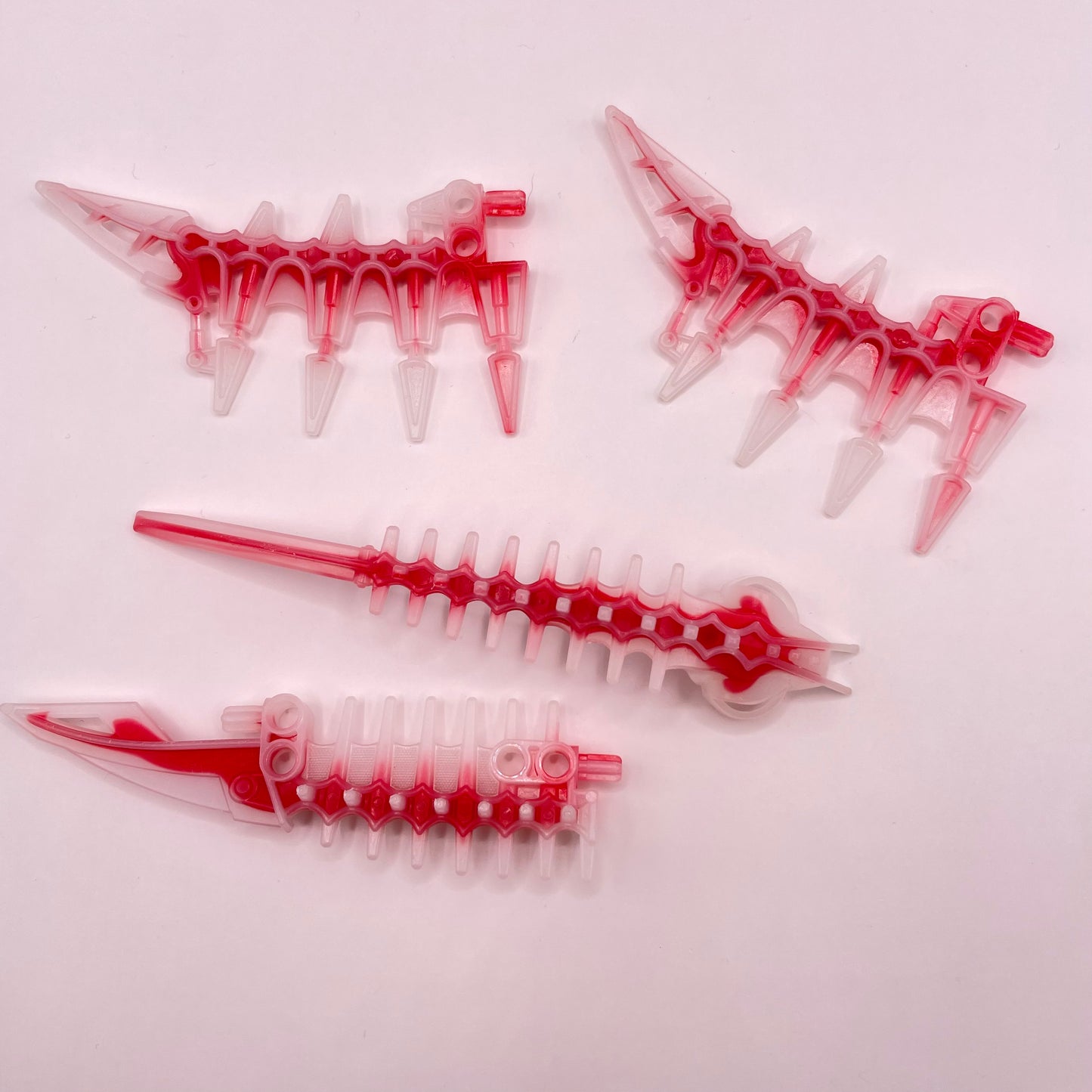 LEGO Bionicle Claw, Spine, Mask, Red, Transparent White, 4 Pieces