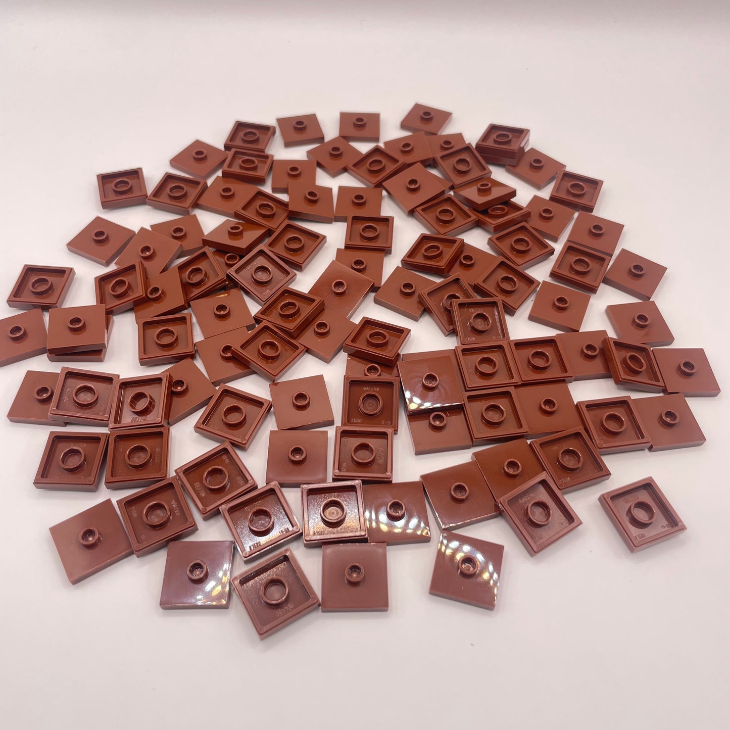 LEGO Jumper Tile, 2x2, Reddish Brown, 100 Pieces