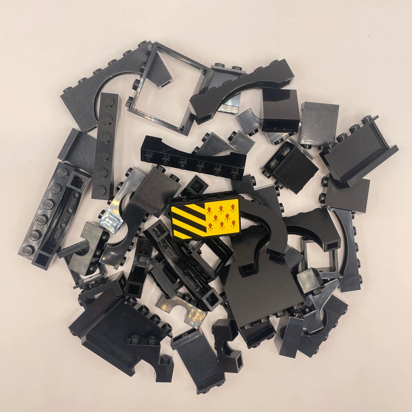 LEGO Small, Building Pieces, Black, Approx. 65g