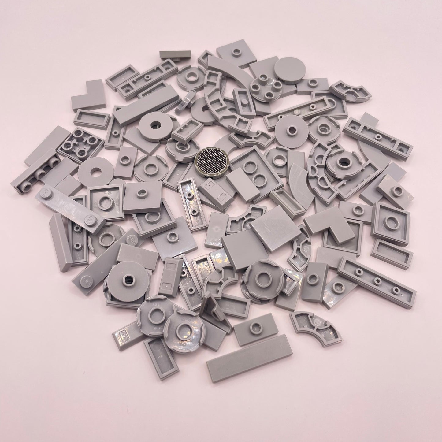 LEGO Tiles With Circles, Light Bluish Grey, Approx. 40g