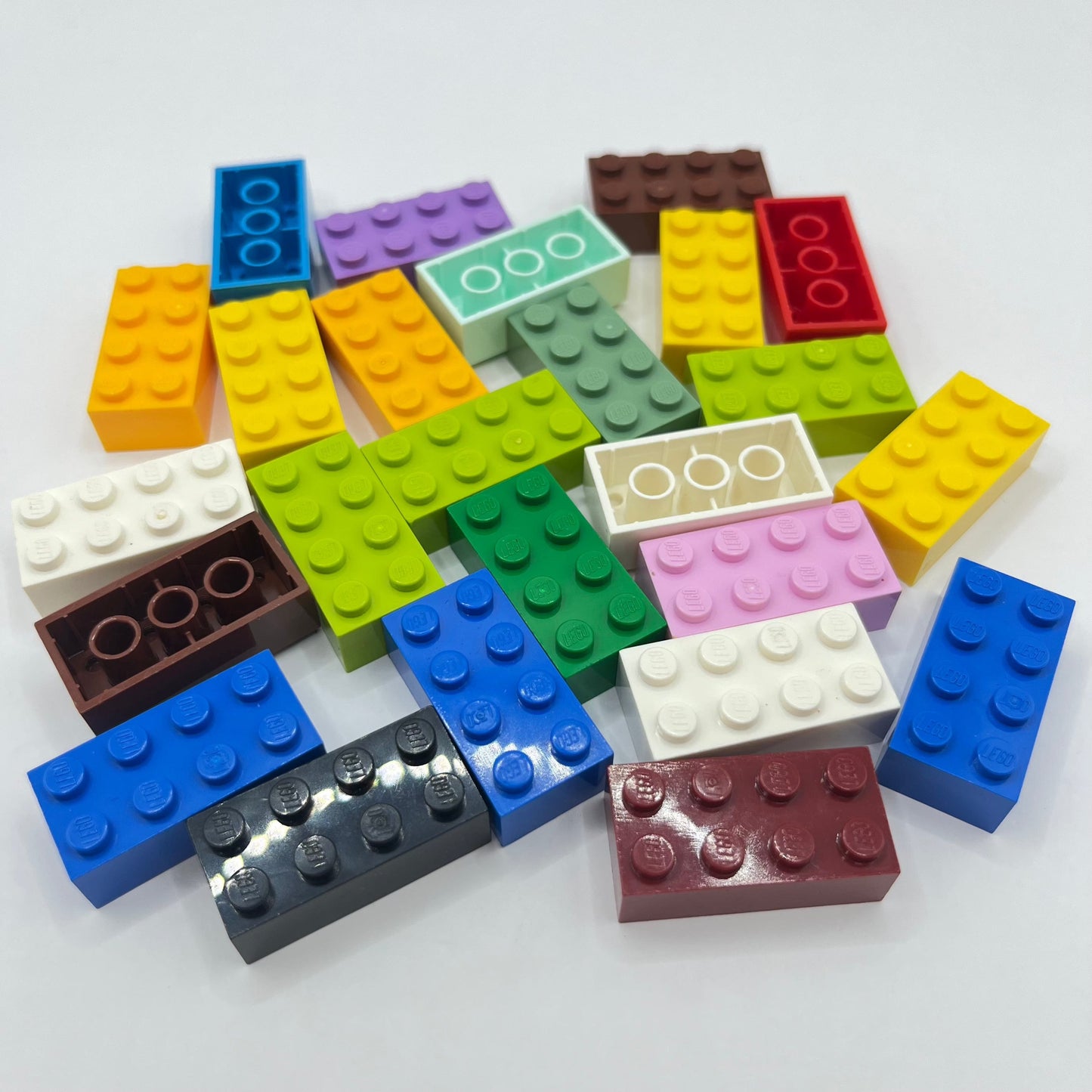 LEGO 2 x 4 Bricks, Mixed Colours, 25 Pieces