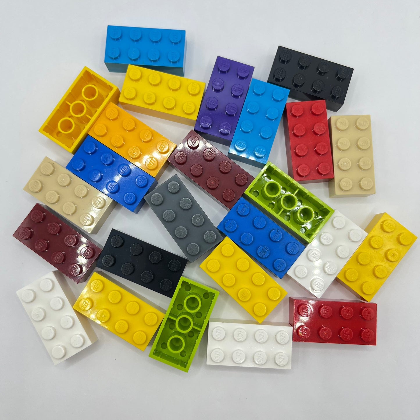 LEGO 2 x 4 Bricks, Mixed Colours, 25 Pieces