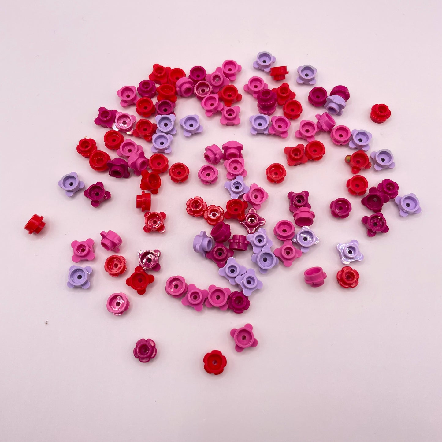 LEGO 1x1 Flowers, Pink, Purple, Red, 100 Pieces, Plant