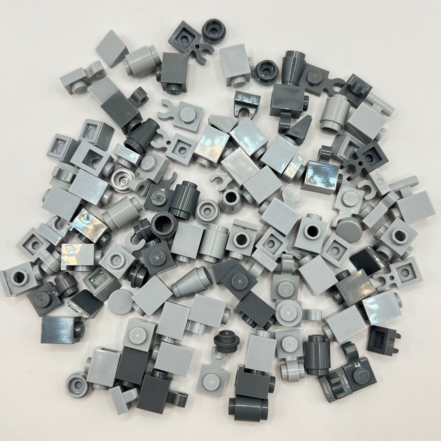 LEGO Mixed Grey, 1x1 Greebling, 100 Pieces