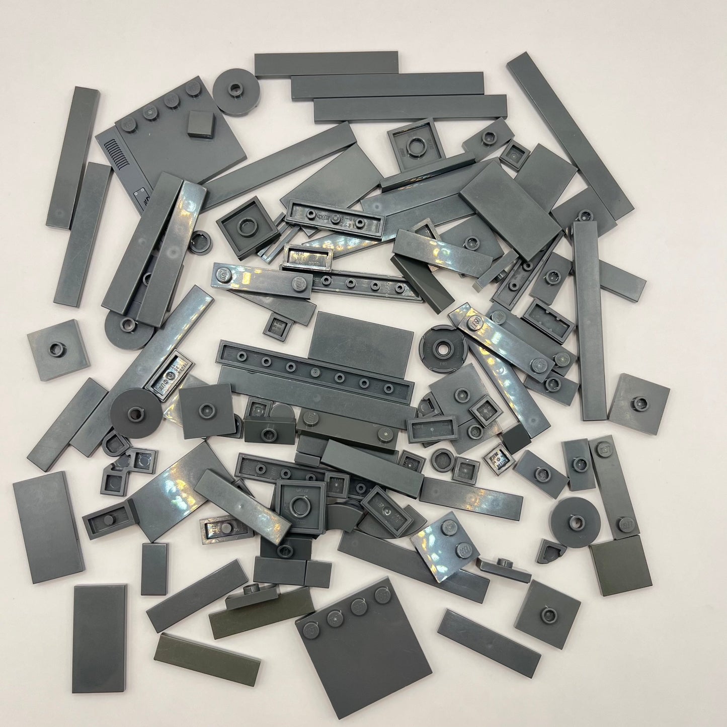 LEGO Dark Bluish Grey, Tiles and Modified Plates, Approx. 60g