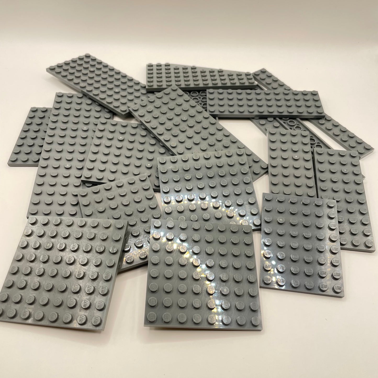 LEGO Medium Plates, Dark Bluish Grey, Approx. 130g