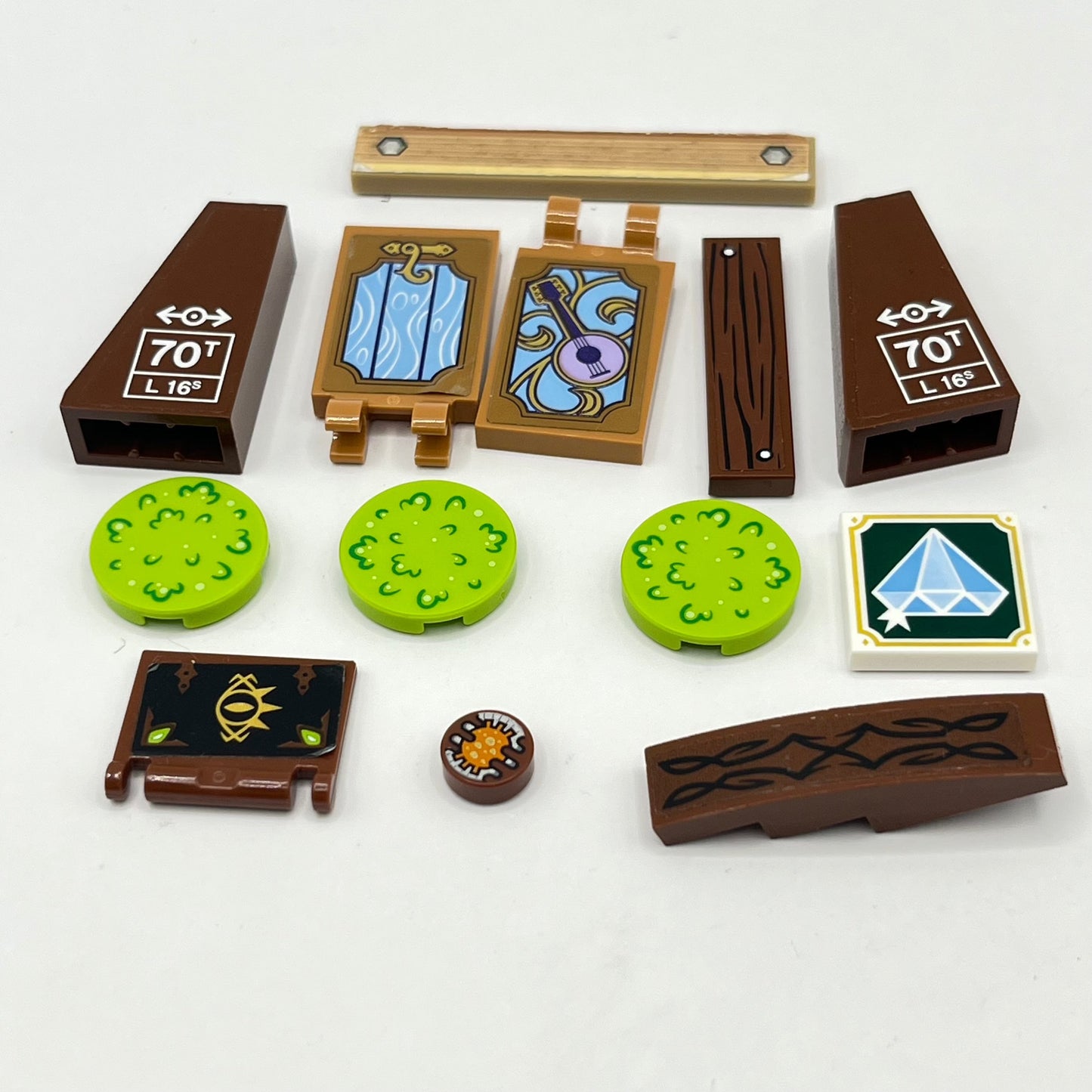 LEGO Prints and Stickers, Brown and Green, 11 Pieces