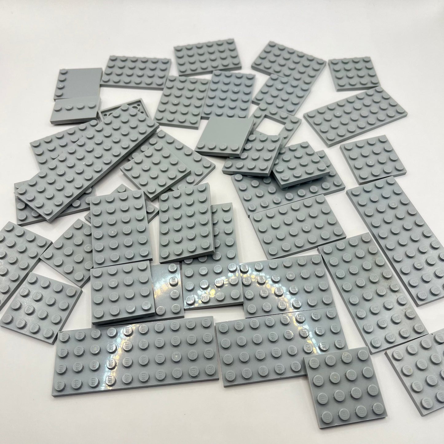 LEGO Plates 4x Wide, Light Bluish Grey, Approx. 120g