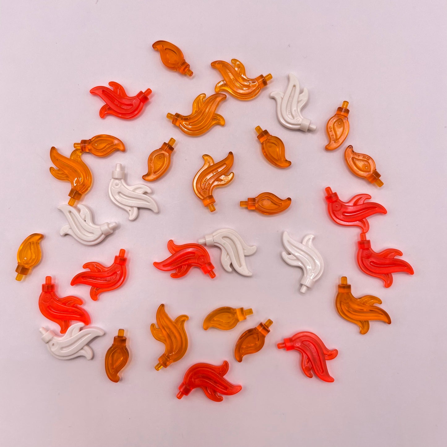 LEGO Flames and Plumes, Transparent, Mixed Colours, 30 Pieces