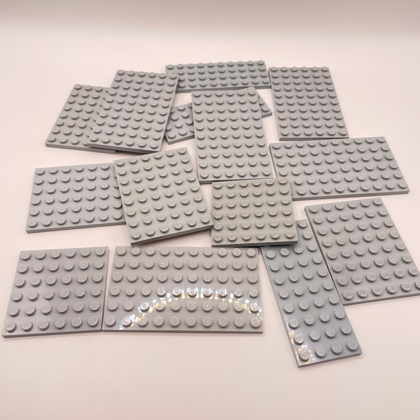 LEGO Medium Plates, Light Bluish Grey, Approx. 90g