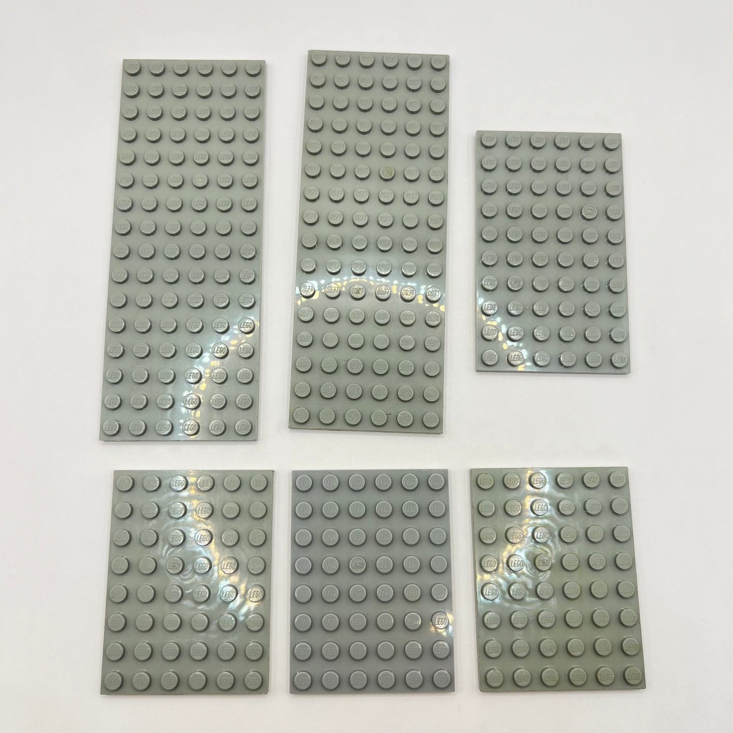 LEGO Plates , Old Light Grey, 6 pieces, Playwear