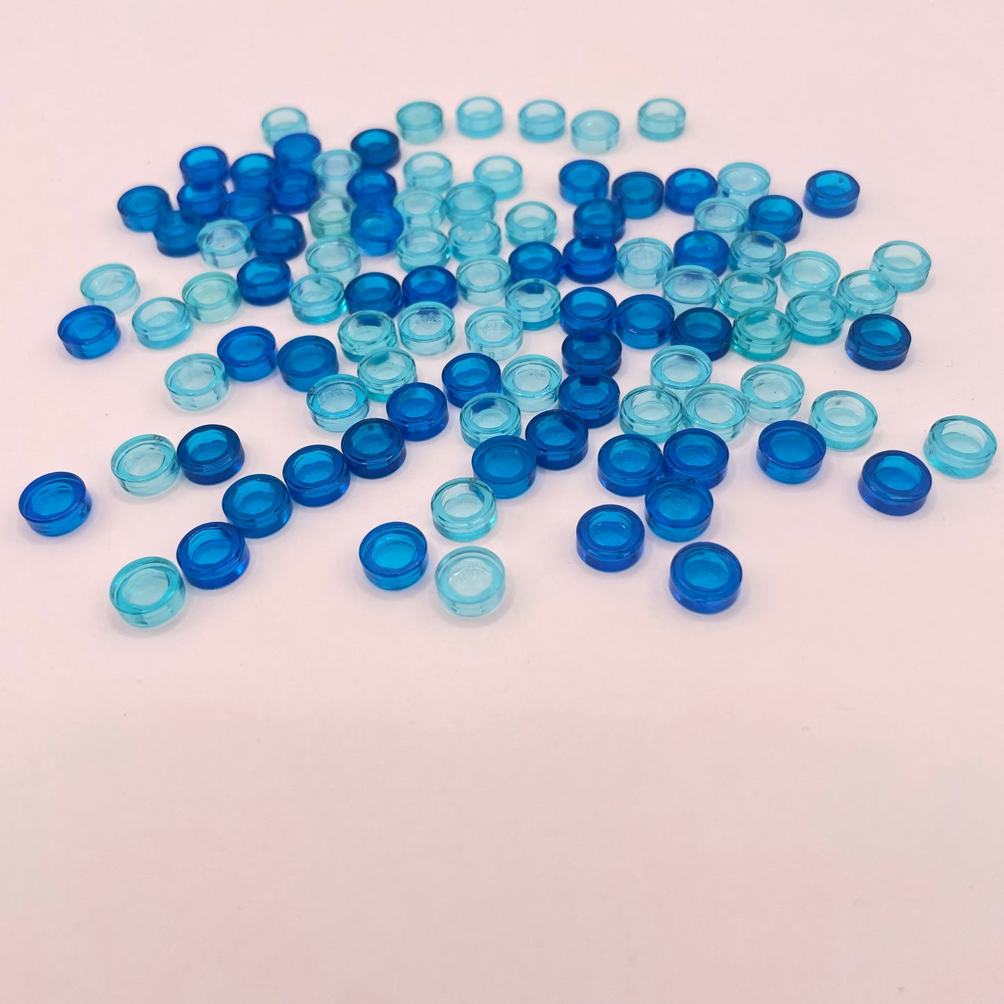 LEGO Water Transparent Tiles, Light Blue, Dark Blue, (100 Pieces)