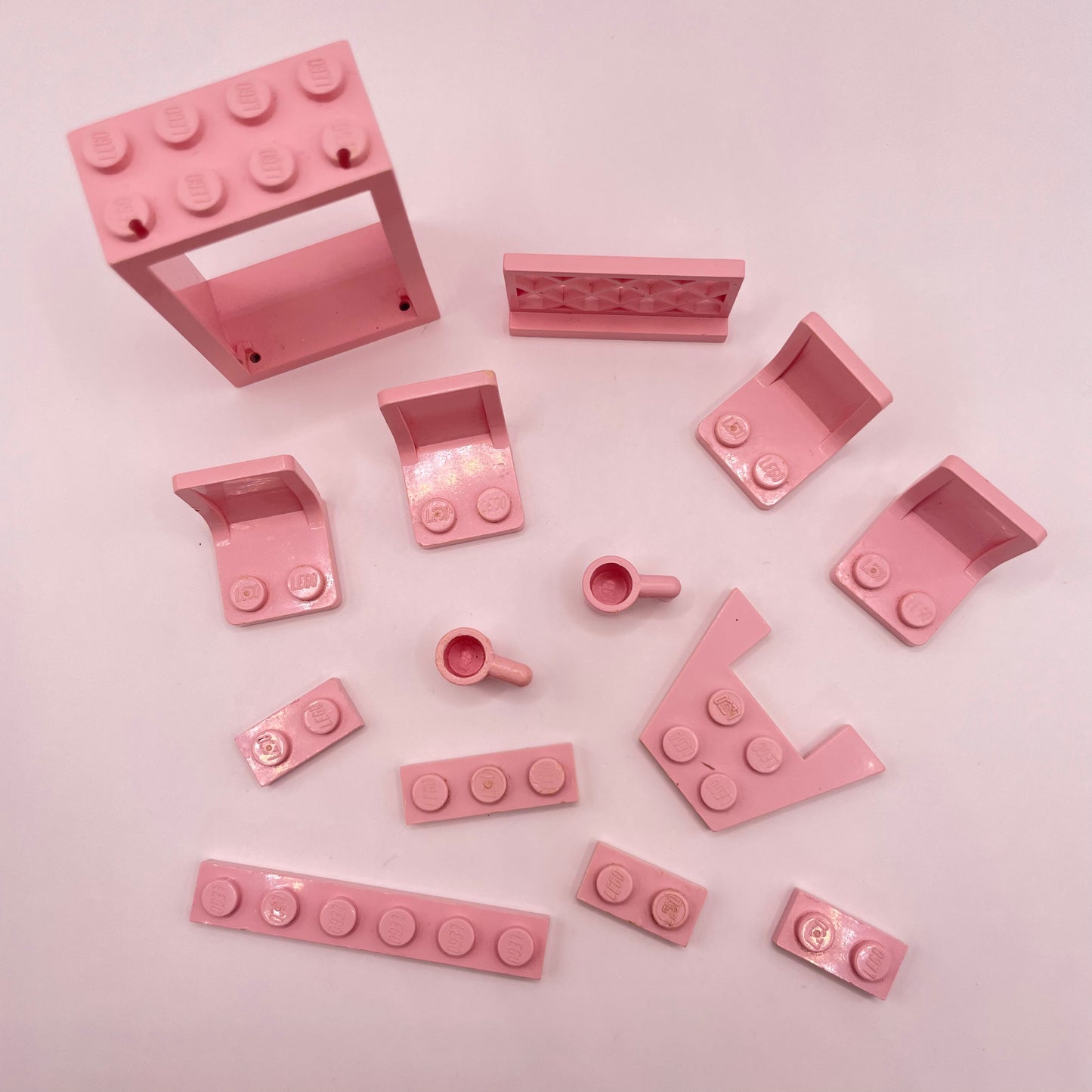 LEGO Mixed Pieces, Paradisa Pink, Vintage, 14 Pieces, playwear