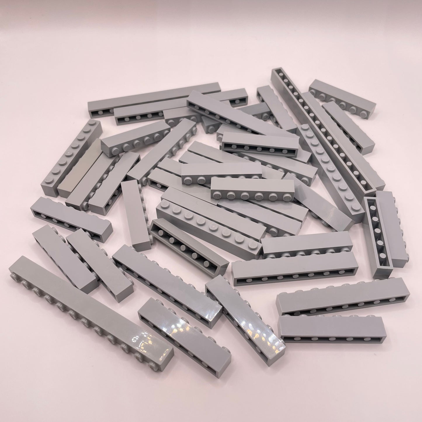 LEGO Bricks 1x Wide, Long, Light Bluish Grey, Approx. 125g