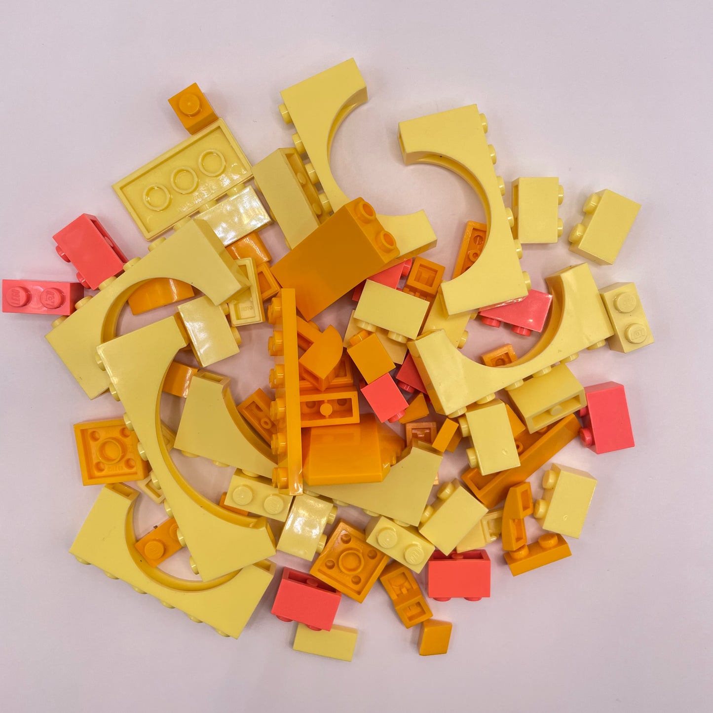 LEGO Fun Yellow and Coral, Mixed Pieces, Approx. 60g