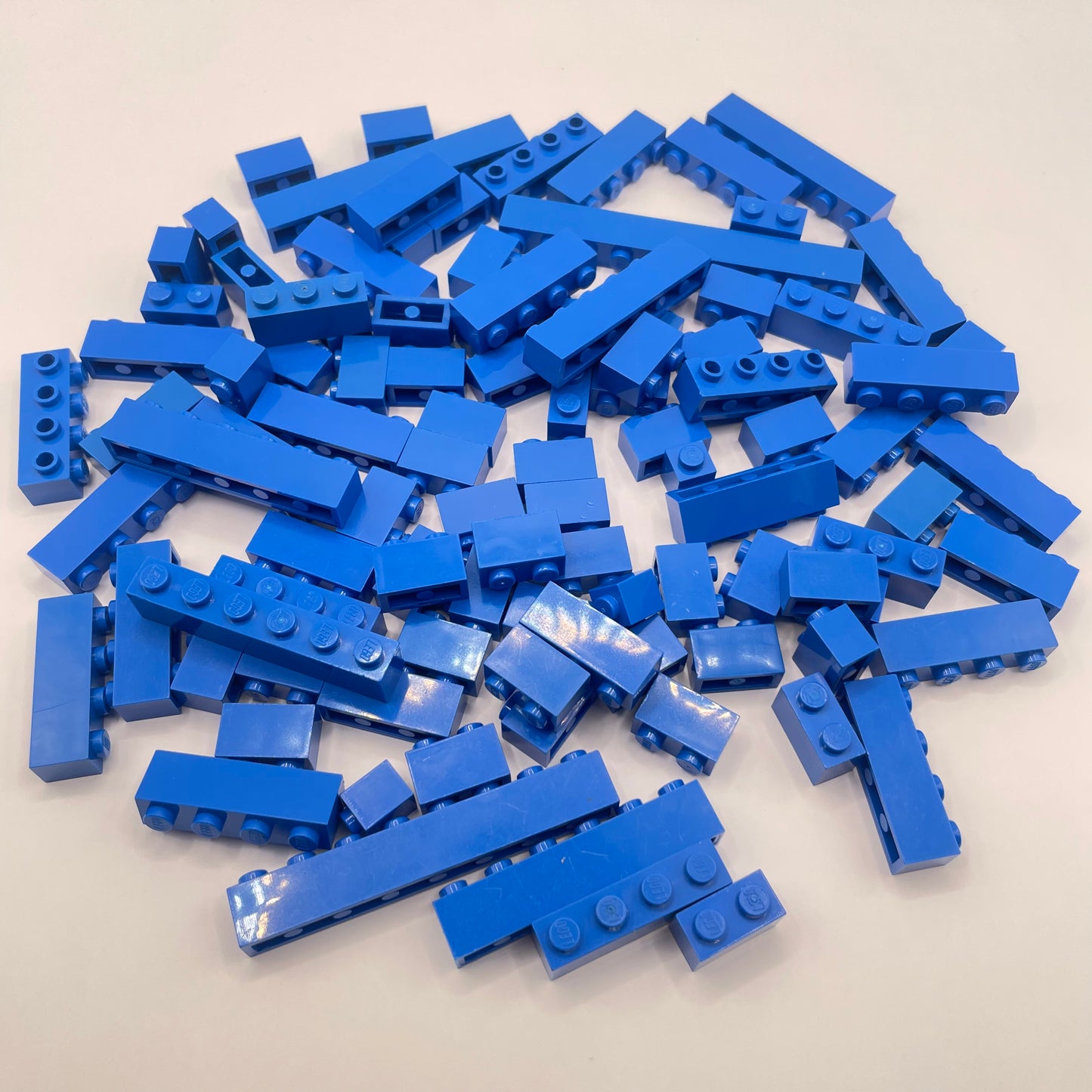 LEGO Bricks 1x Wide, Blue, Approx. 115g