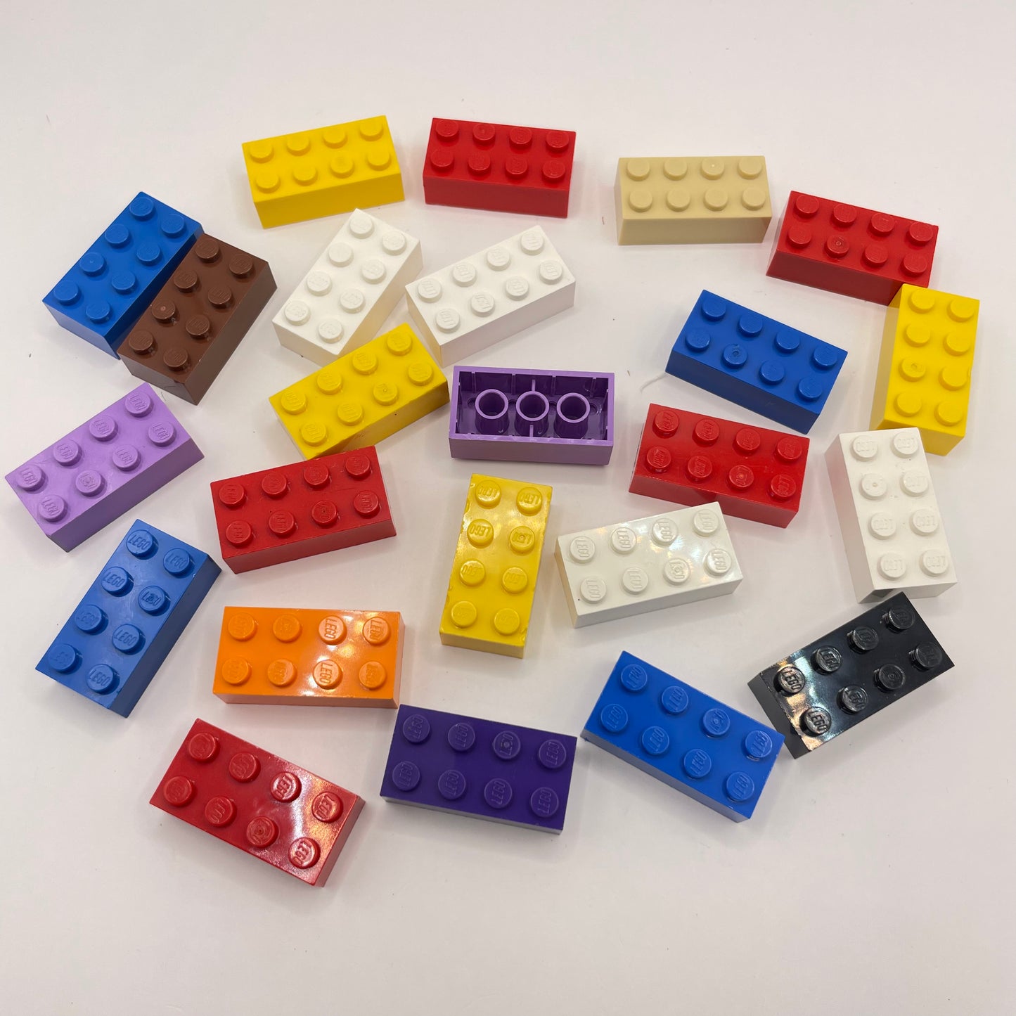 LEGO 2 x 4 Bricks, Mixed Colours, 25 Pieces