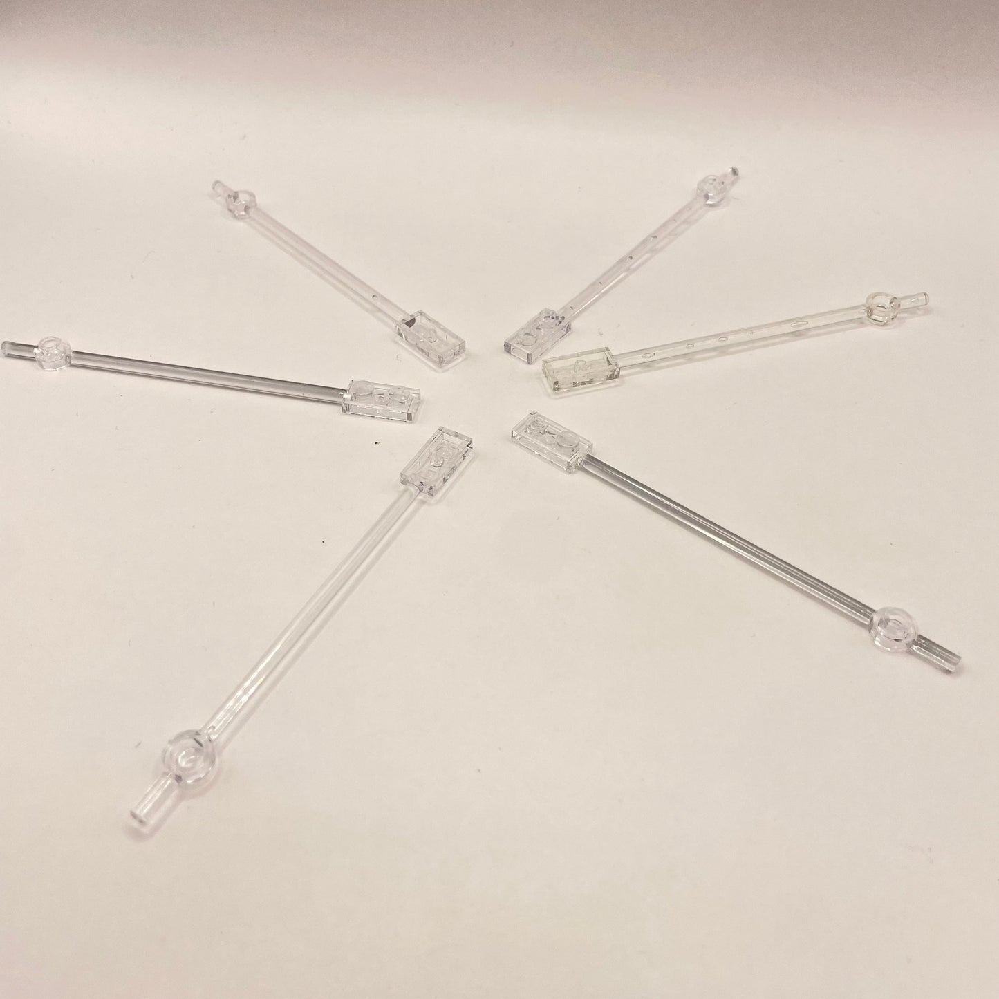 LEGO Transparent Clear, Long Bar, (6 Pieces)