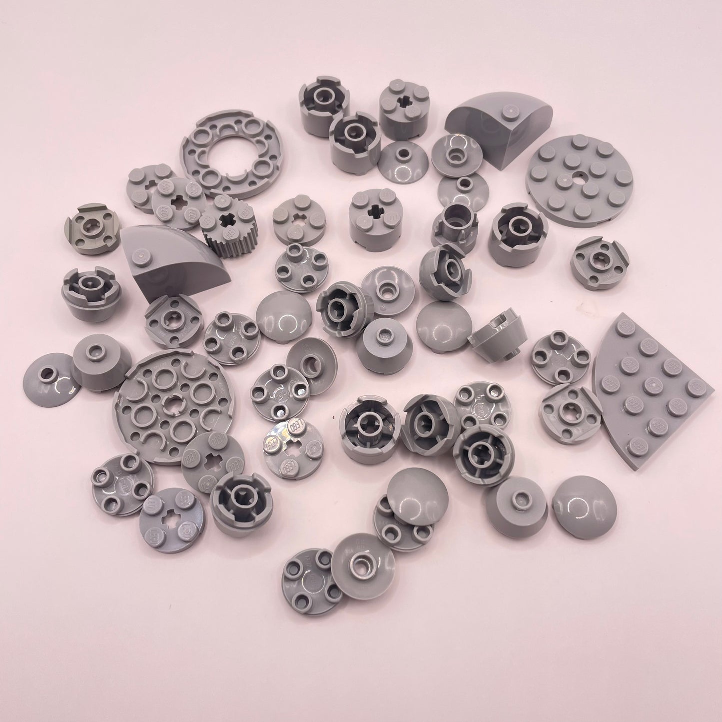LEGO Round Mixed Pieces, Light Bluish Grey, Approx. 30g