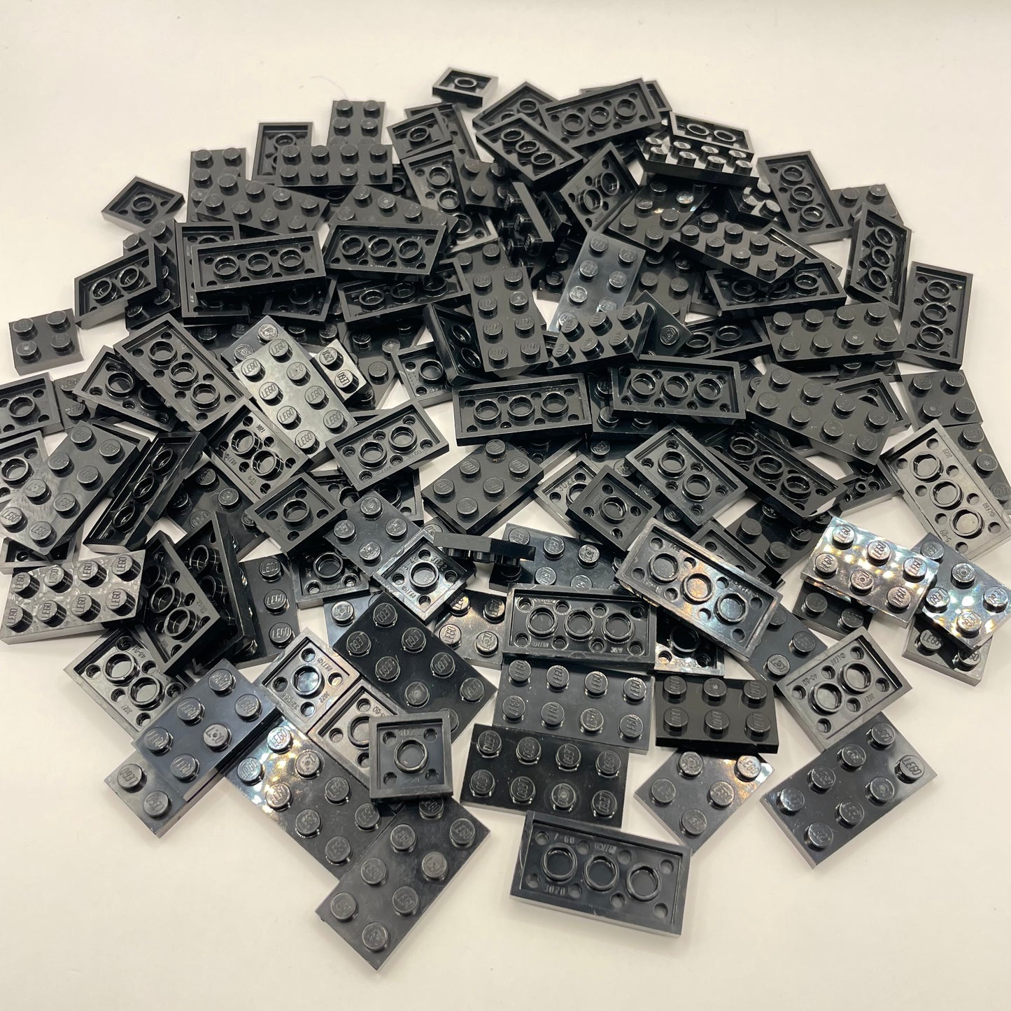 LEGO Short Plates, 2x Wide, Black, Approx. 130g