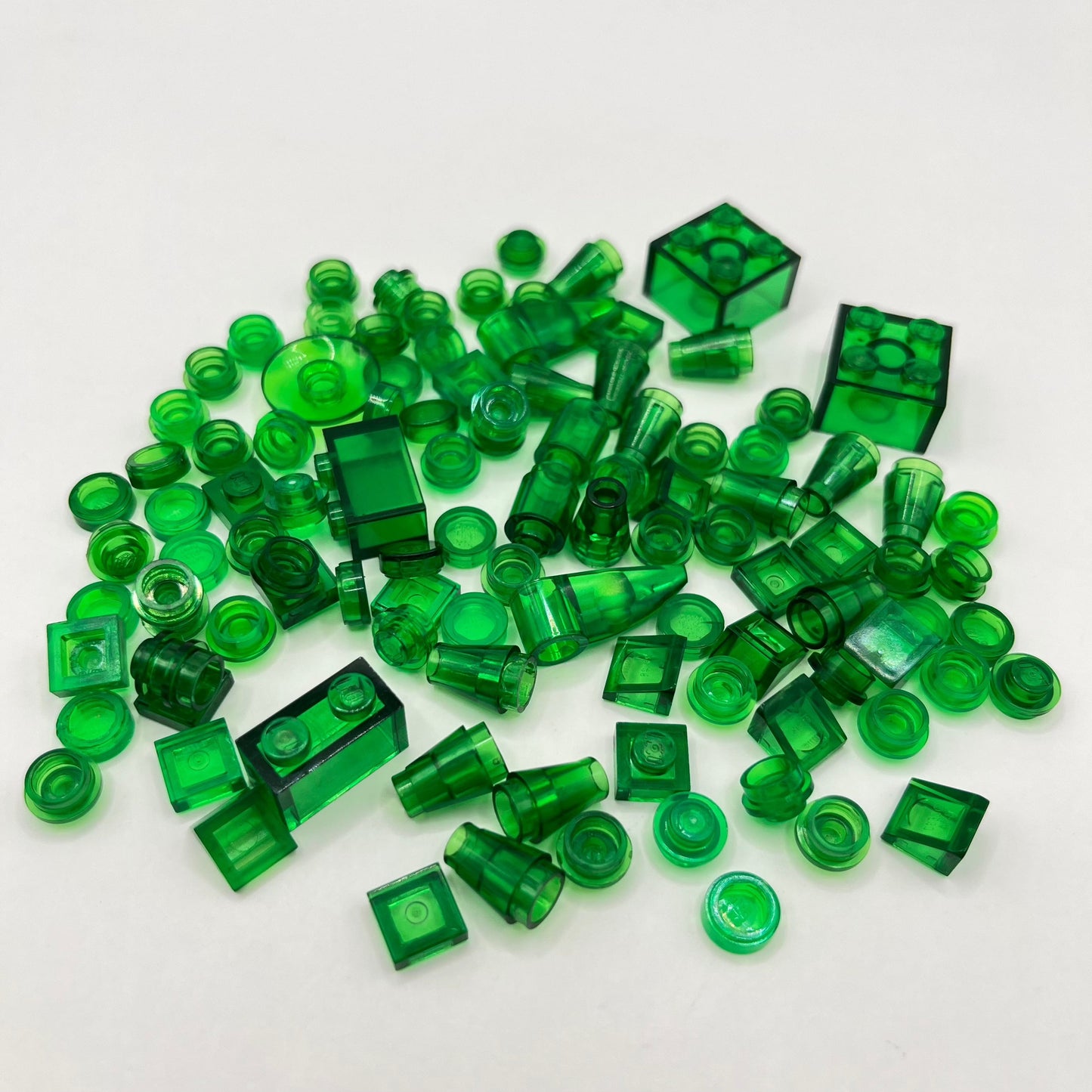 LEGO Green Transparent, Mixed Pieces, (100 Pieces)