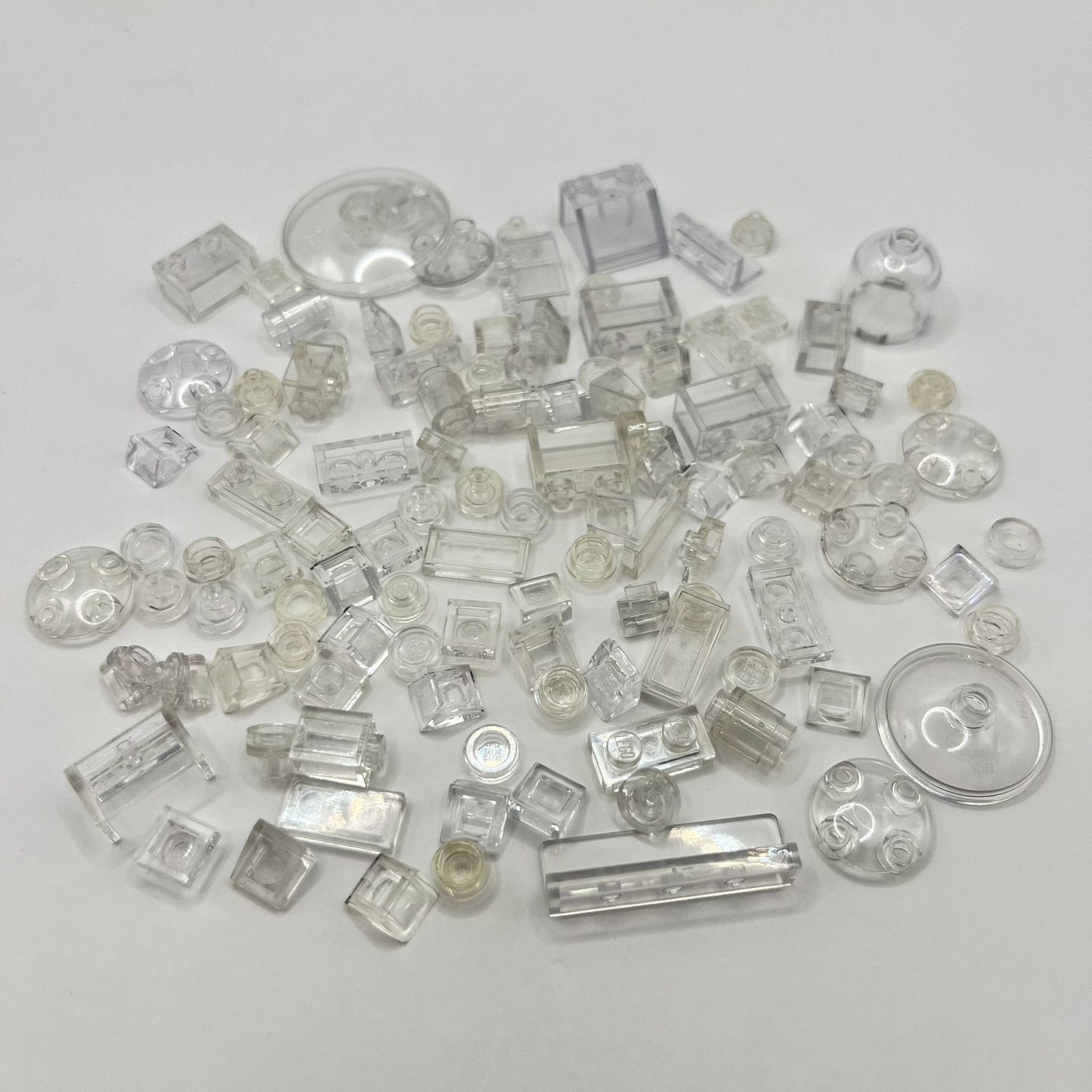 LEGO Transparent Clear, Mixed Pieces, (100 Pieces)