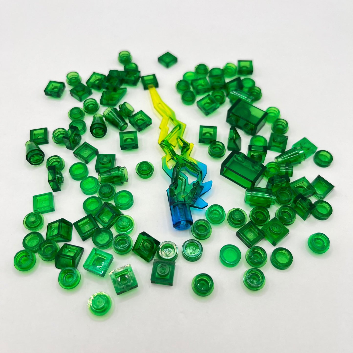 LEGO Transparent Green, Mixed Pieces, (100 Pieces)