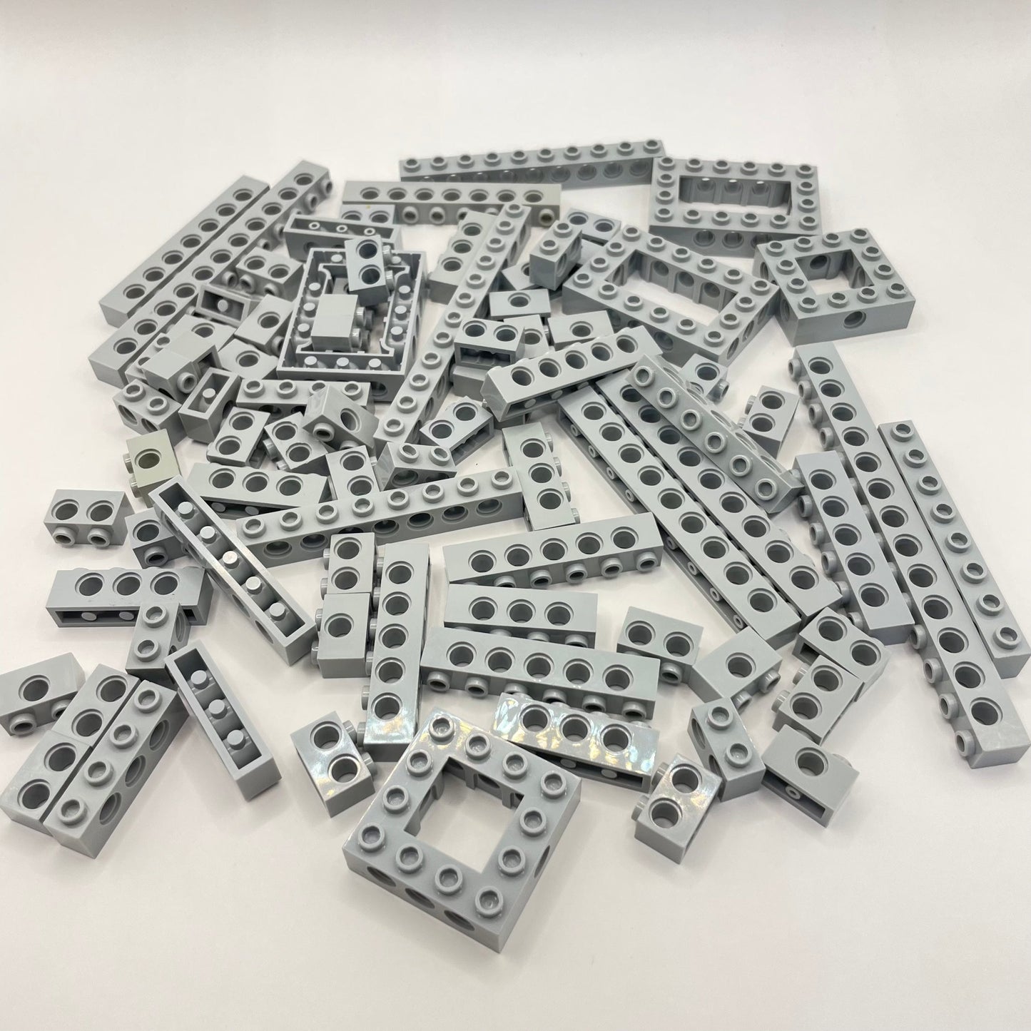 LEGO Technic Bricks, Light Bluish Grey, Approx. 120g