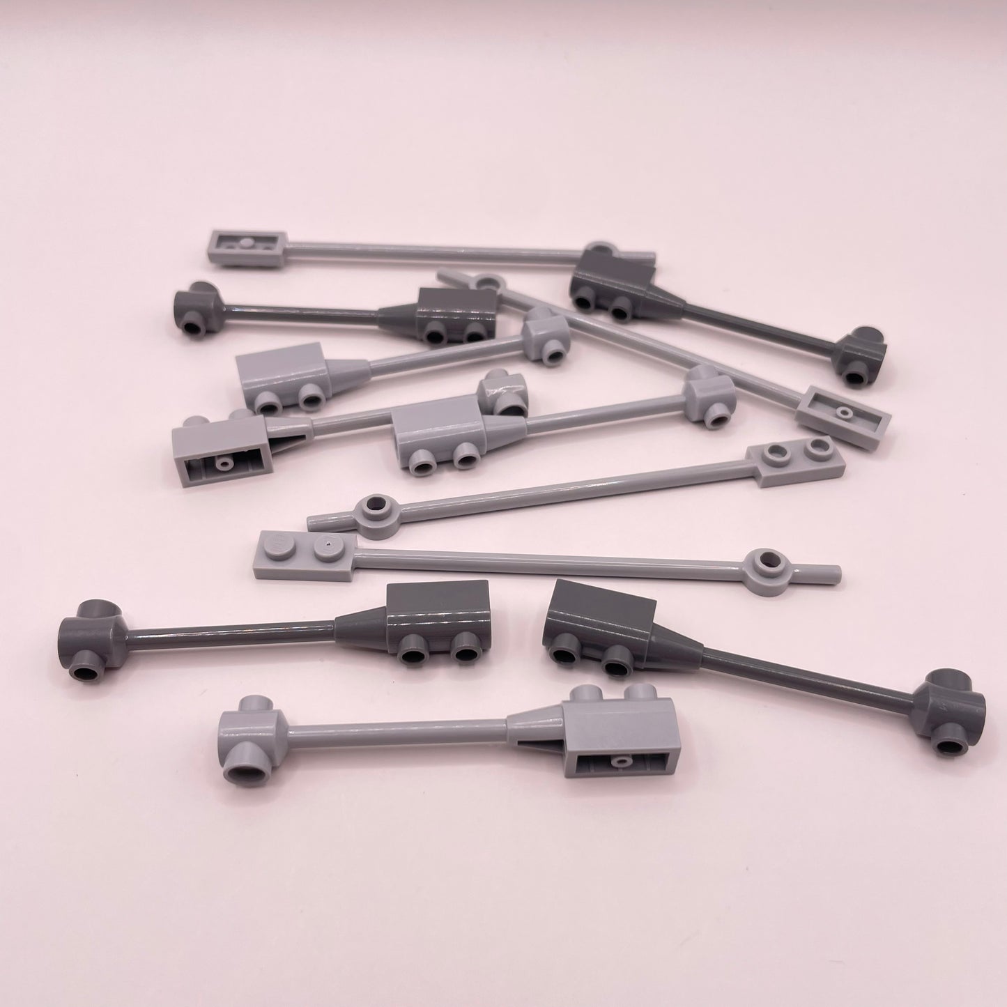 LEGO Long Bar, Mixed Bluish Grey, 12 Pieces