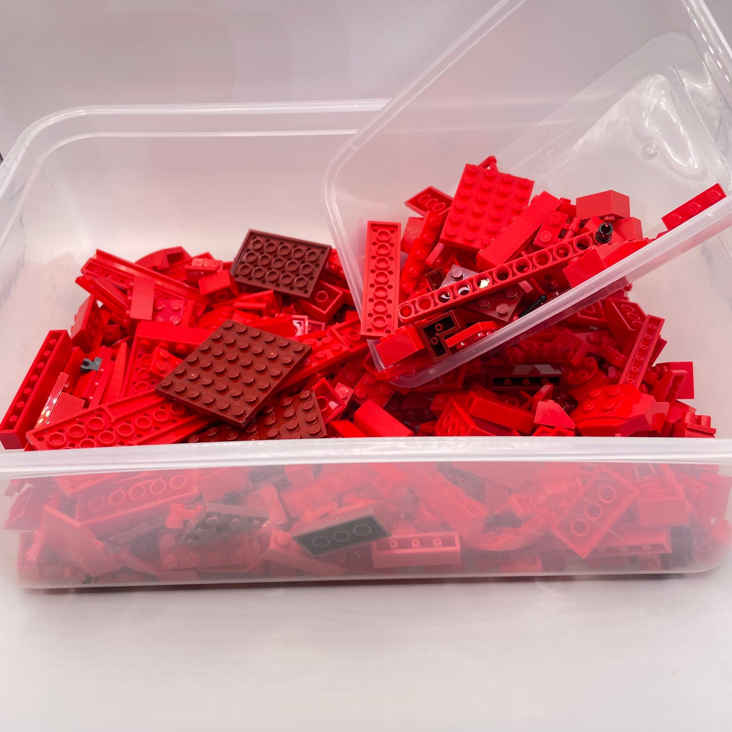 LEGO Random Selection, Red and Dark Red, Mixed Bricks, Bulk, Approx. 500g