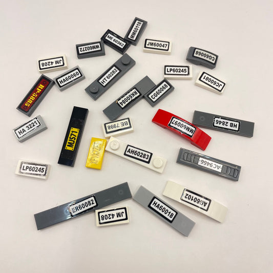 LEGO Prints and Stickers, Number Plates, 25 Pieces