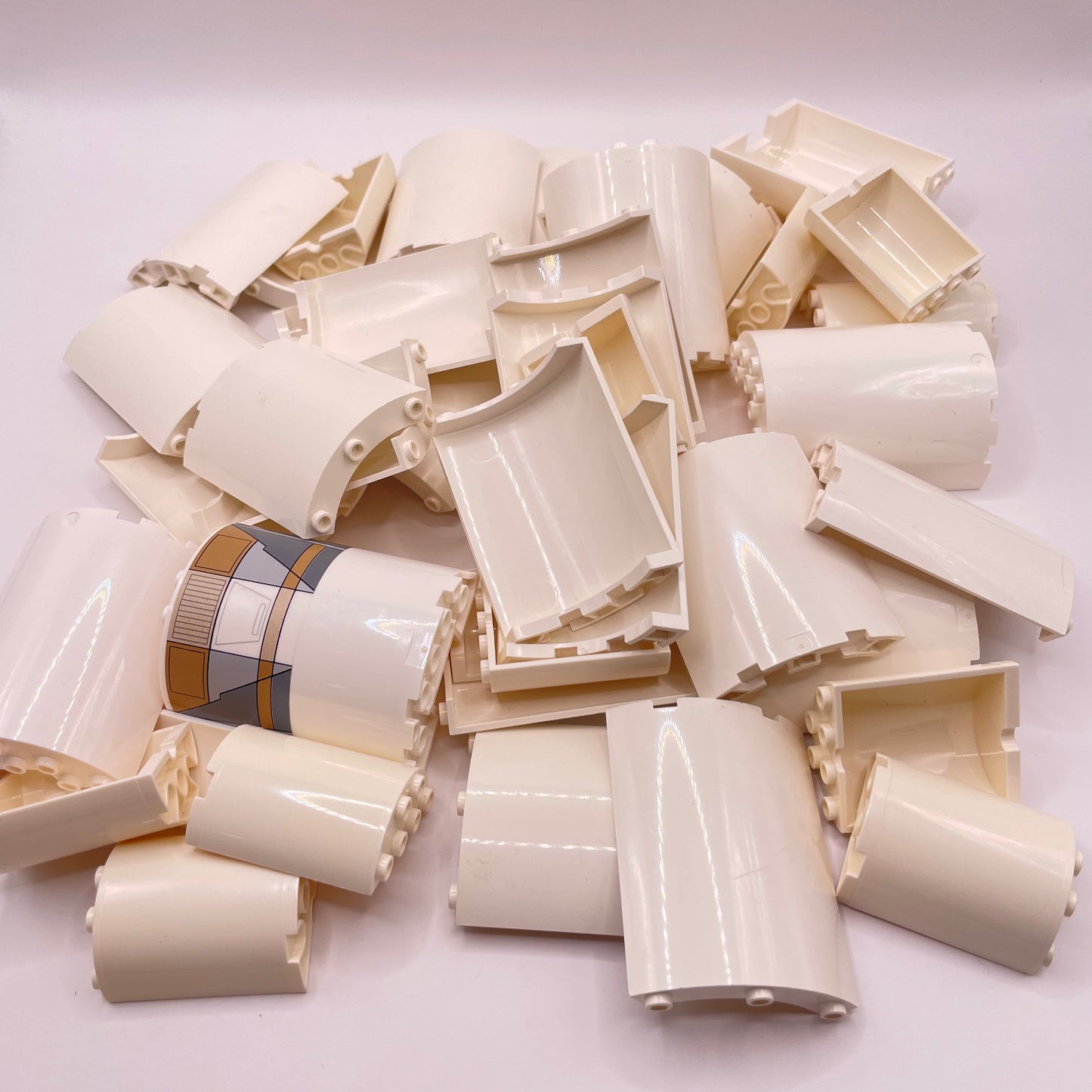 LEGO White, Large Round Panels, Approx. 250g