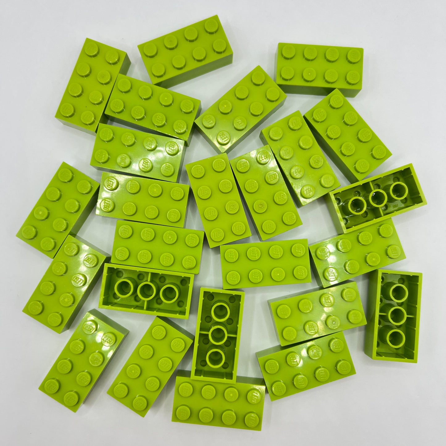 LEGO 2 x 4 Bricks, Lime, 25 Pieces