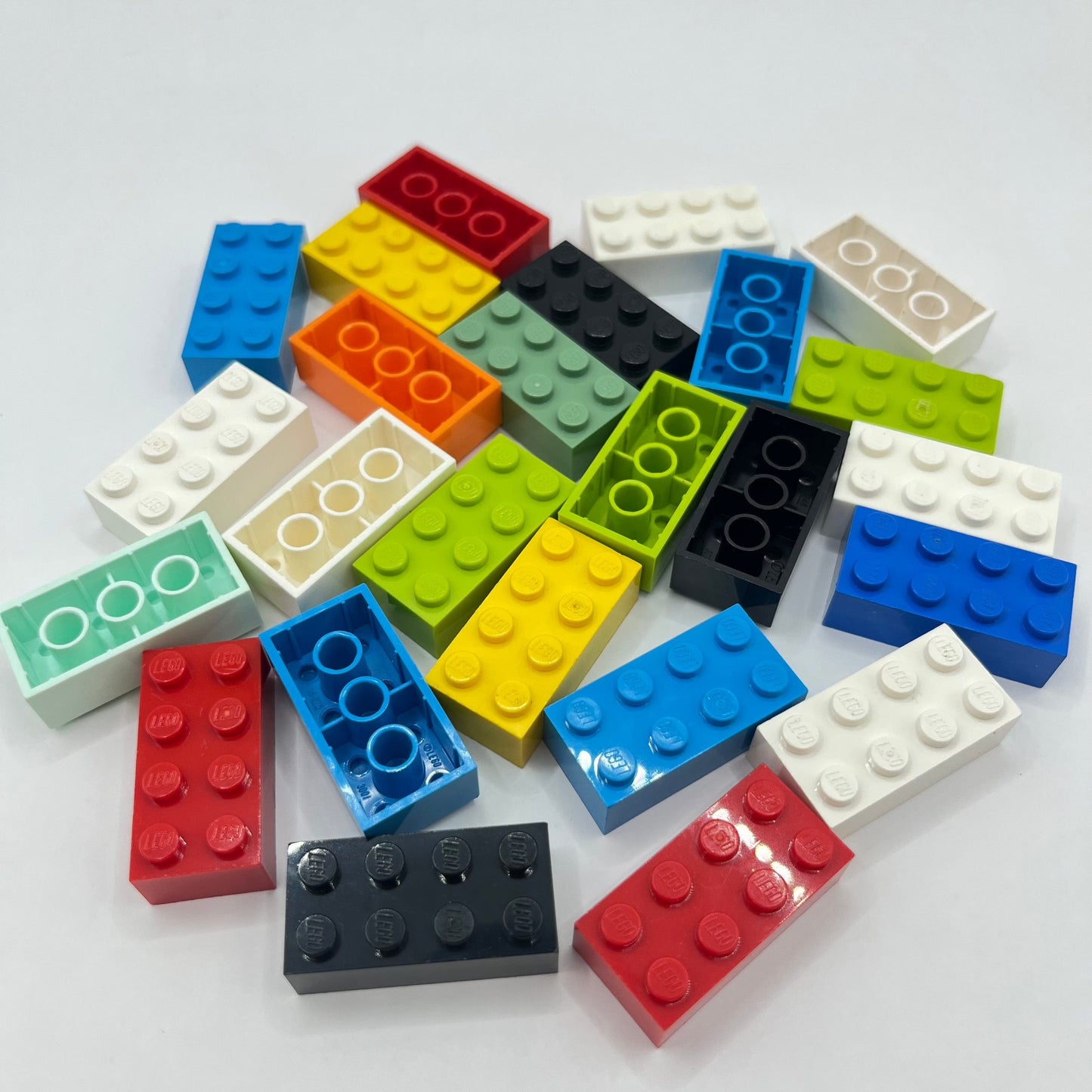 LEGO 2 x 4 Bricks, Mixed Colours, 25 Pieces