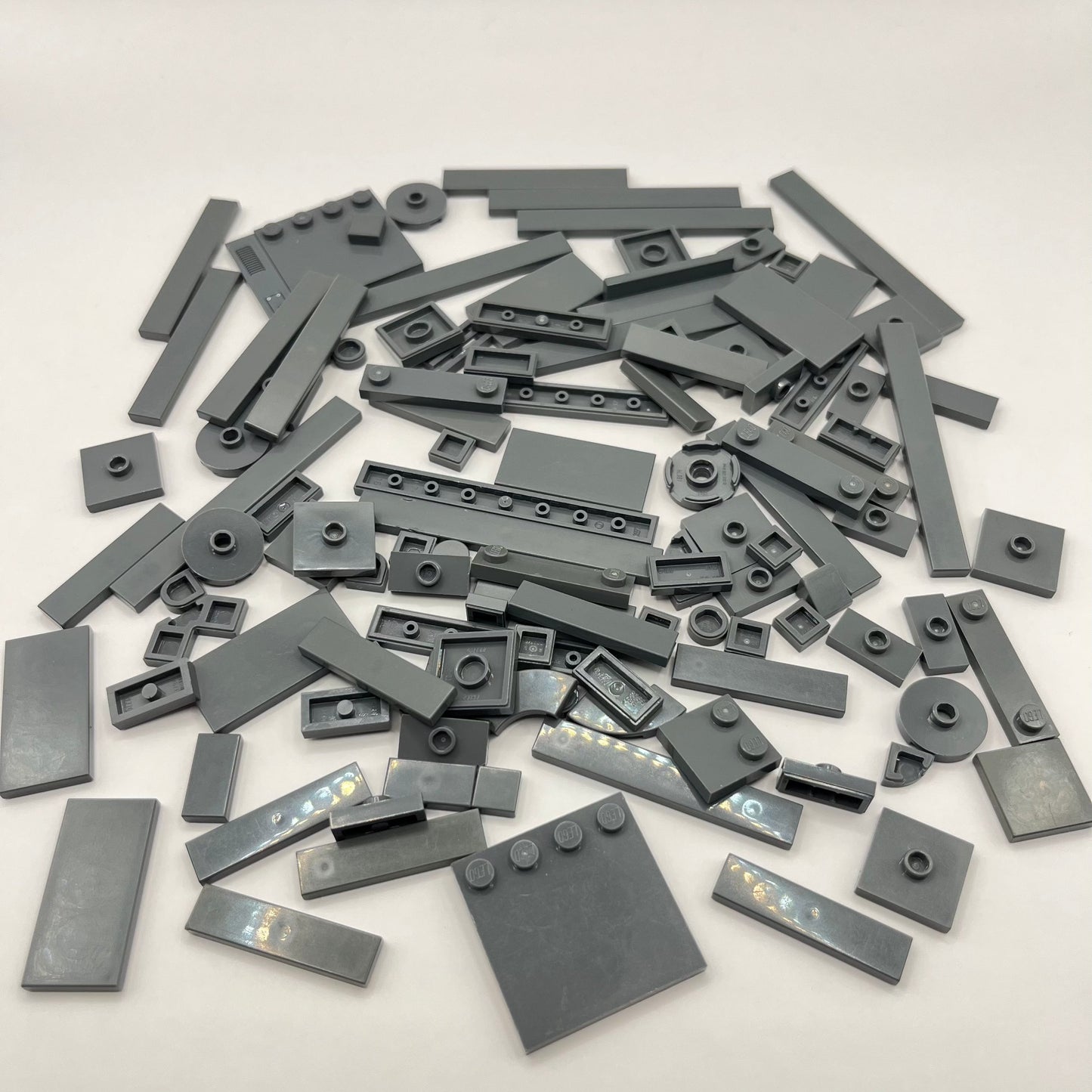 LEGO Dark Bluish Grey, Tiles and Modified Plates, Approx. 60g