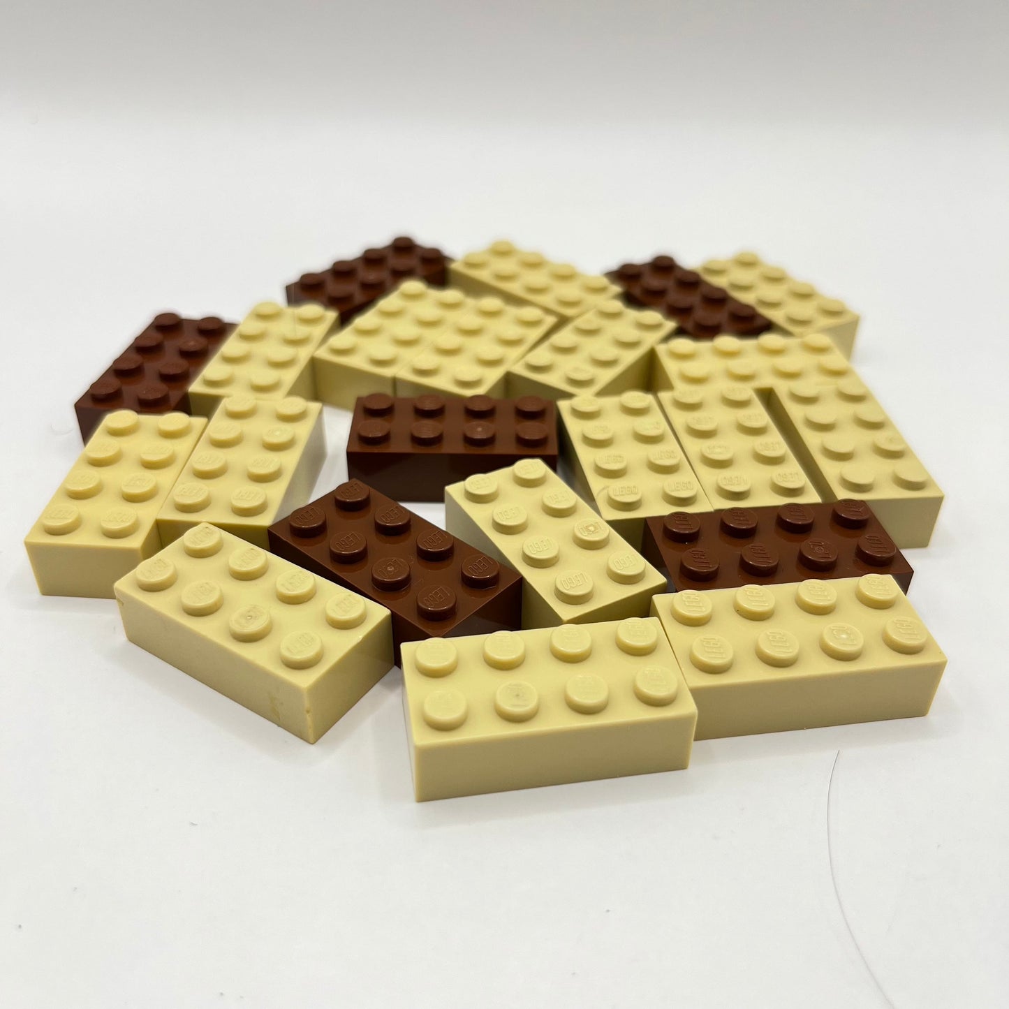 LEGO 2 x 4 Bricks, Mixed Brown, 20 Pieces