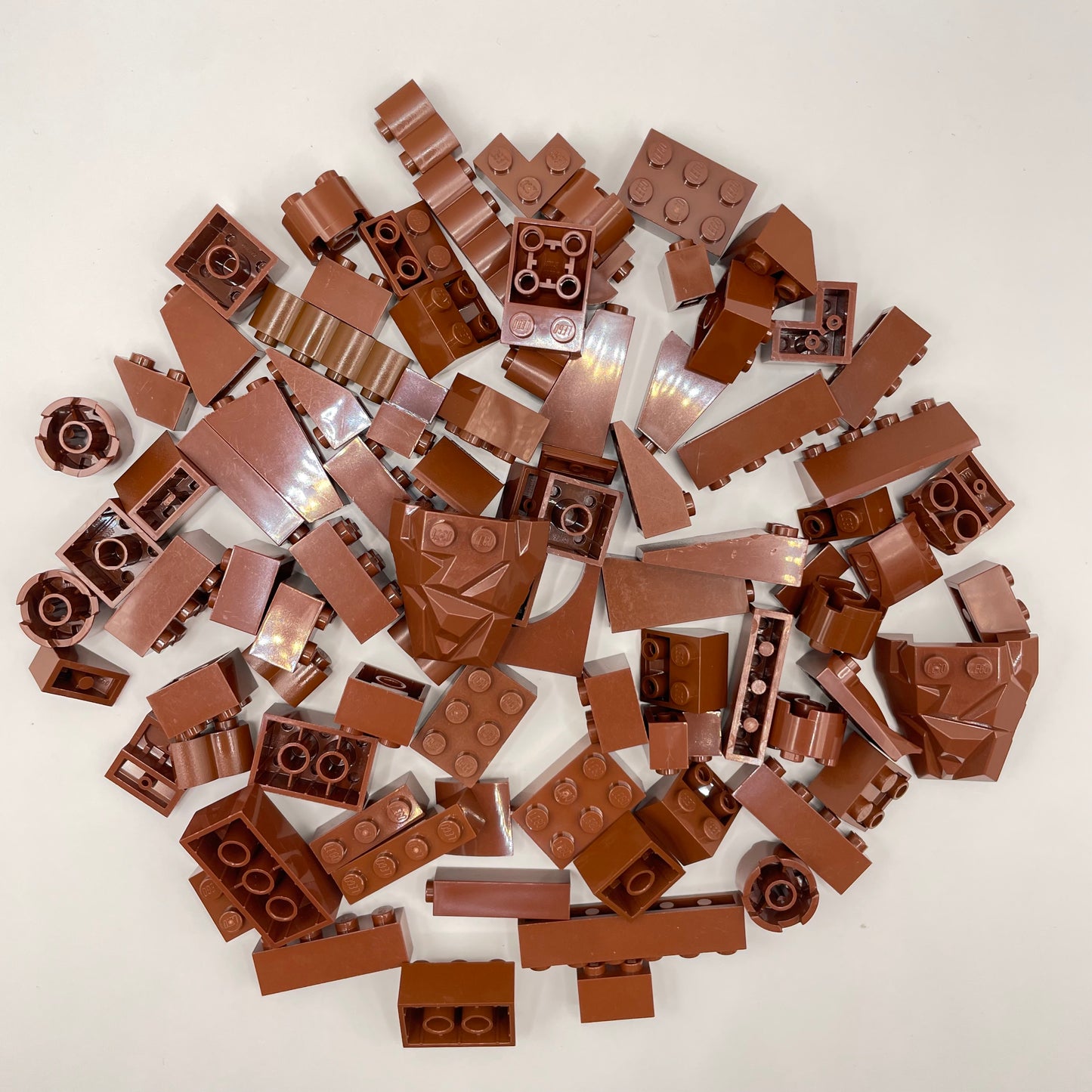 LEGO Blocks and Slopes, Reddish Brown, Approx. 100g