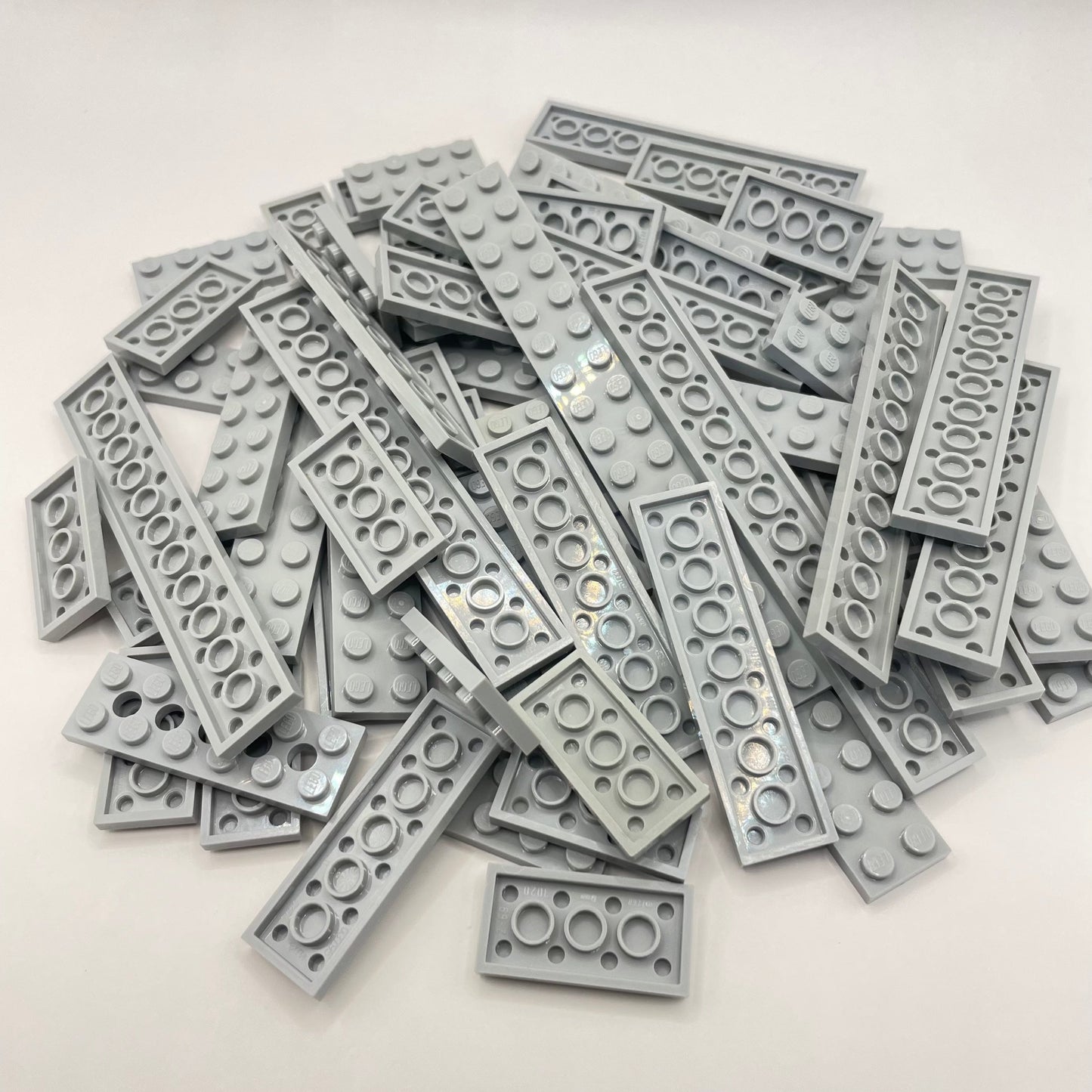 LEGO Light Bluish Grey, 2x Wide Plates, Approx. 110g