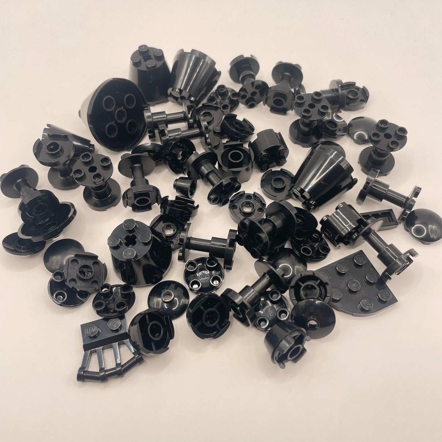 LEGO Round Pieces, Black, Approx. 50g