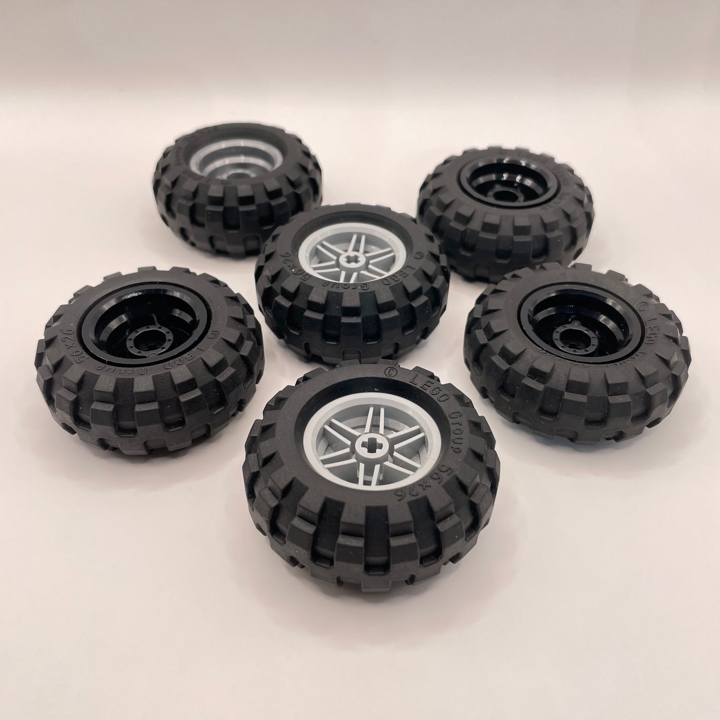 LEGO Wheels, 56x26 Vehicle, Black and Grey, 6 pieces