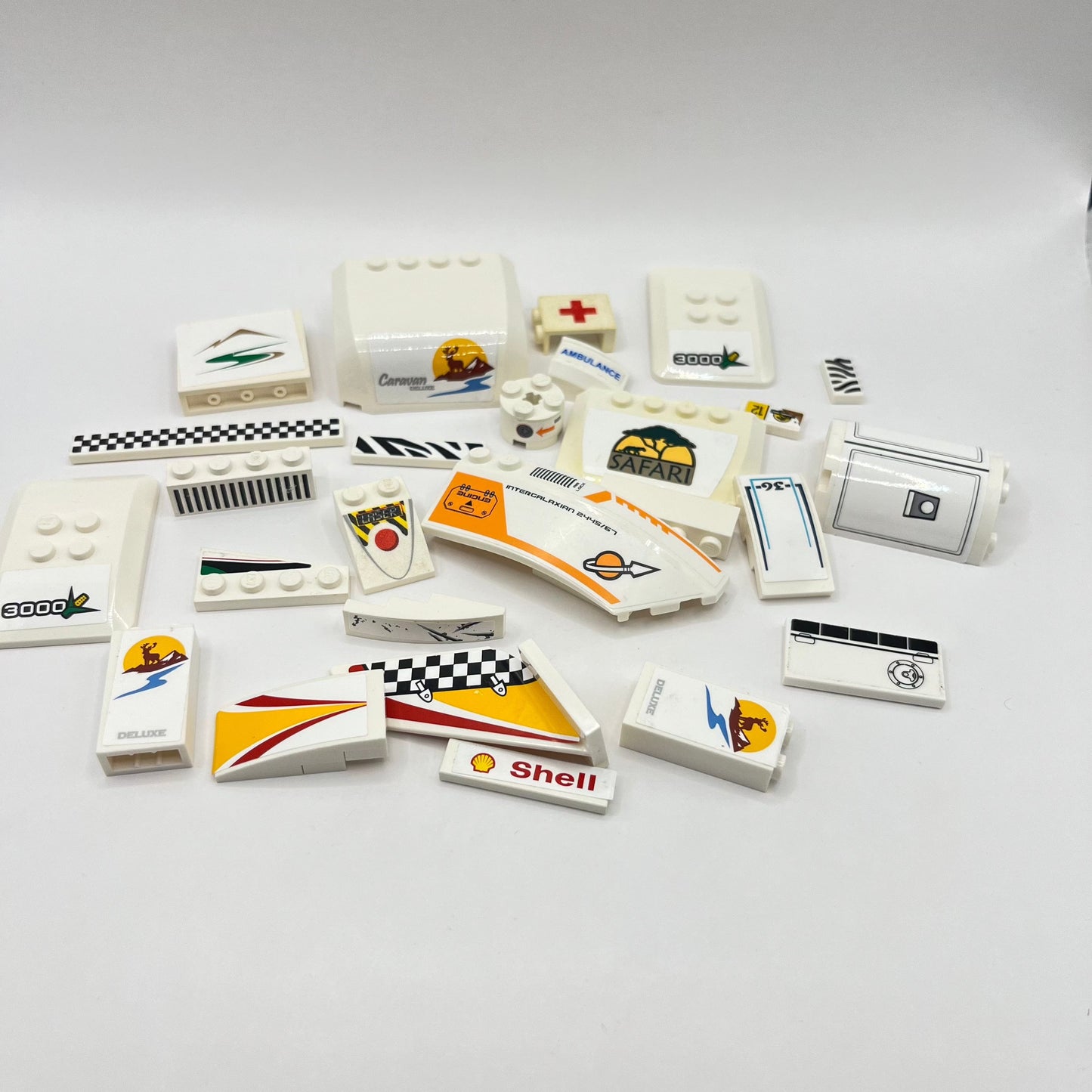 LEGO Prints and Stickers, White Vehicles, 25 Pieces
