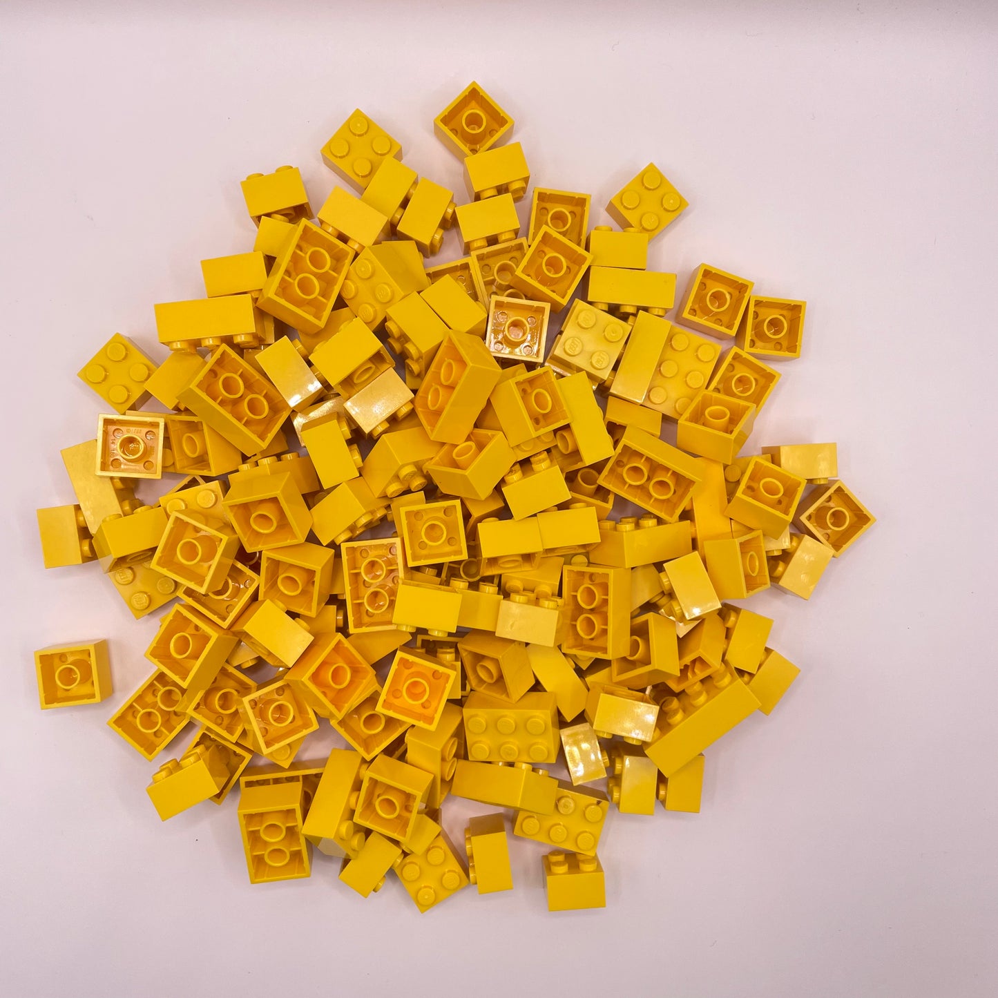 LEGO Bricks, Short, 2x Wide, Yellow, Approx. 200g