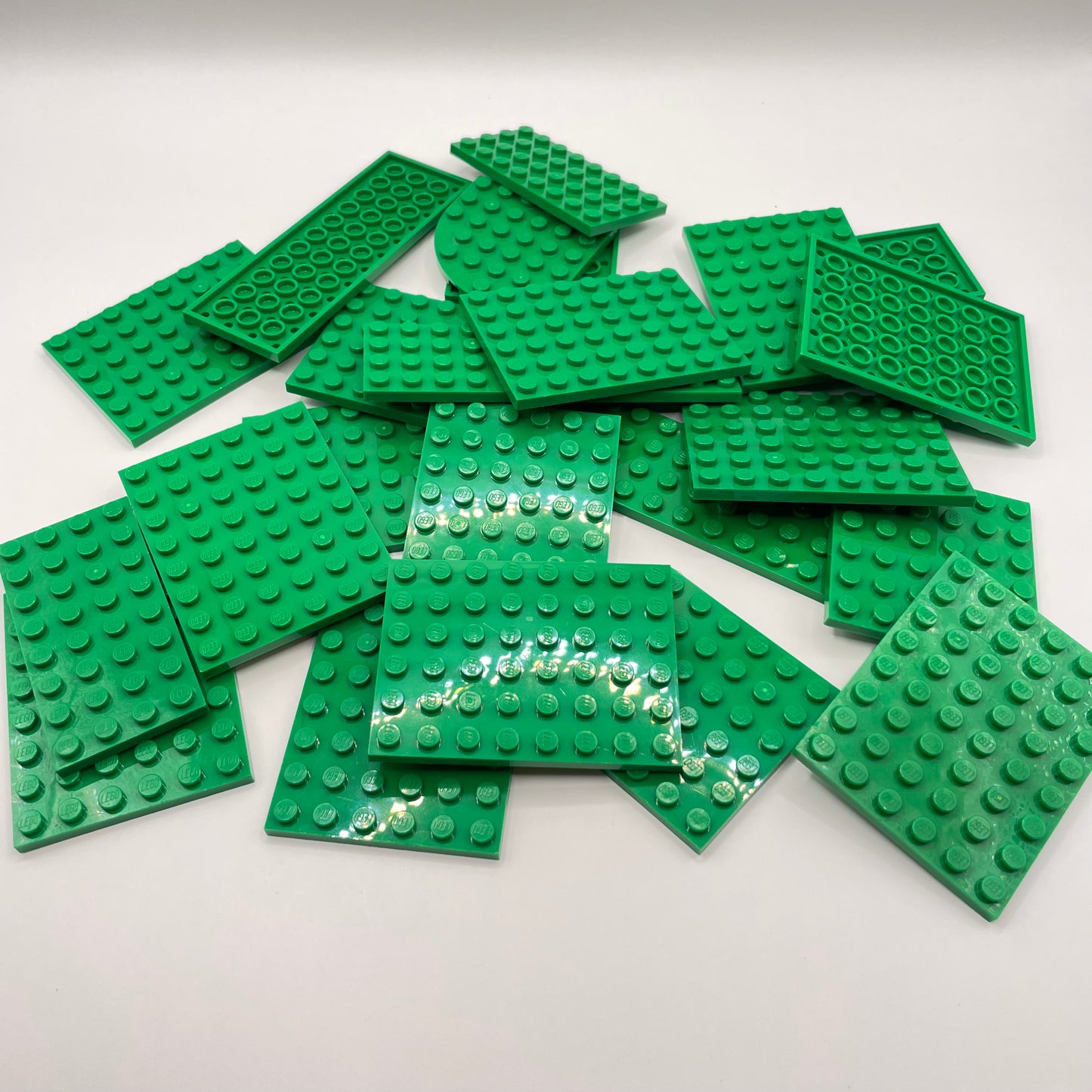 LEGO Medium Plates, Green, Approx. 130g